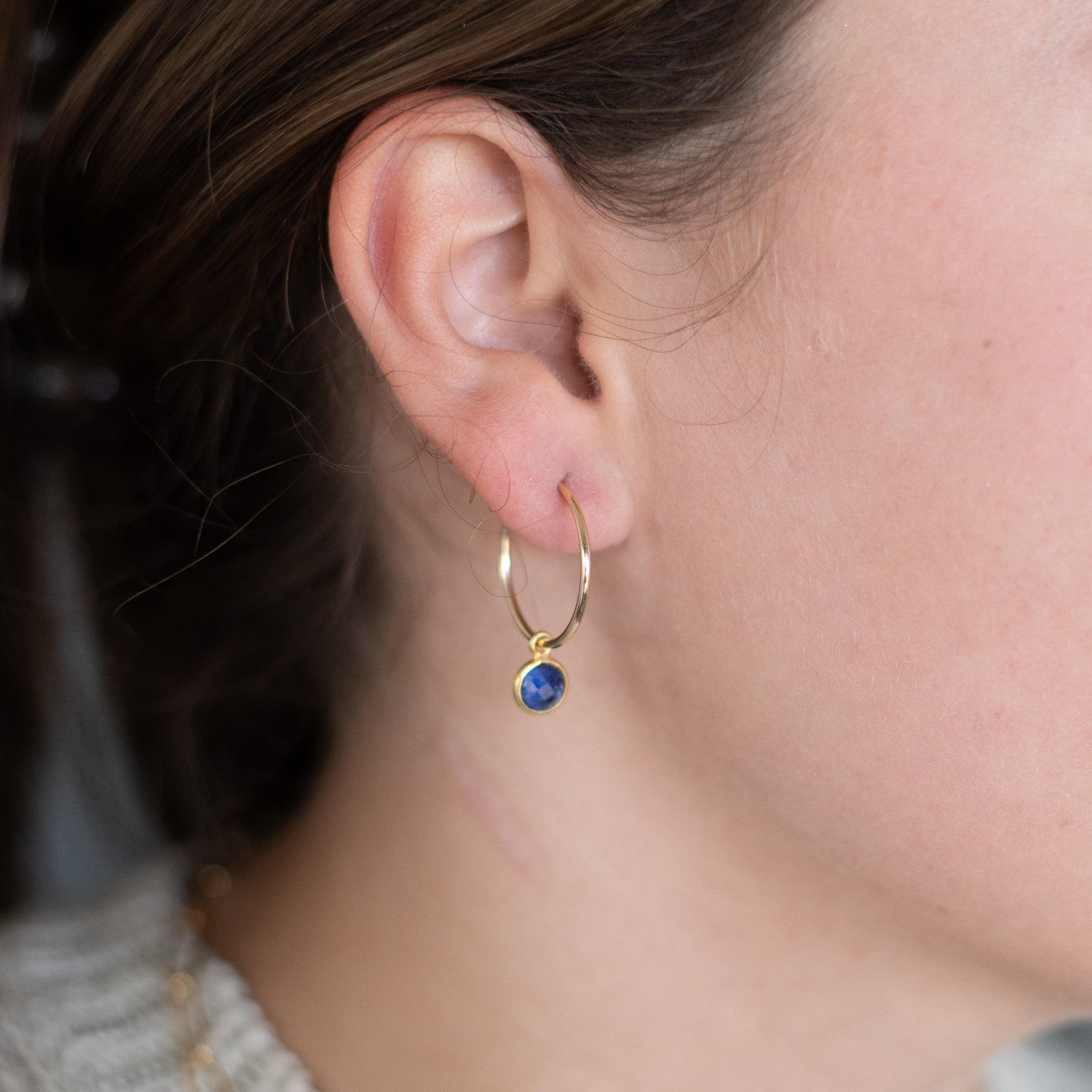 Dyed Sapphire Hoop Drops