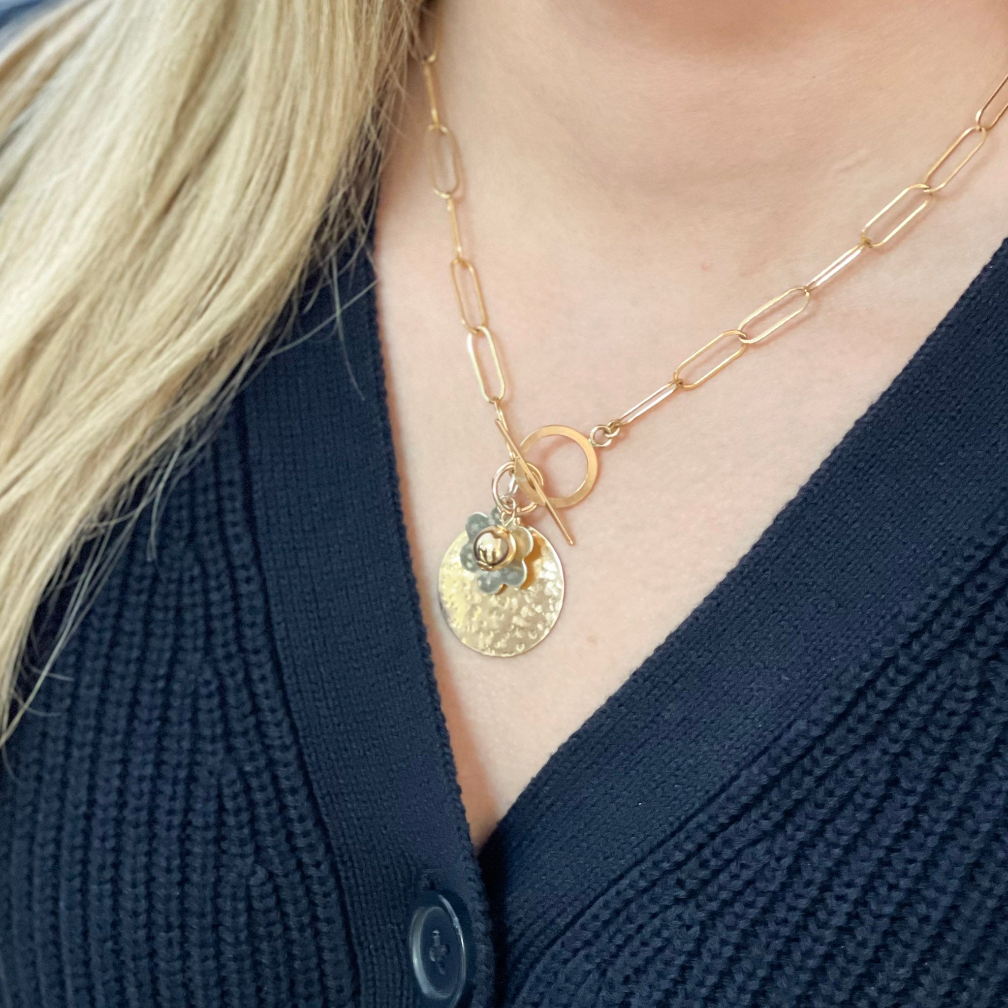Extra Large Paper Clip Toggle Necklace - Jewel Ya