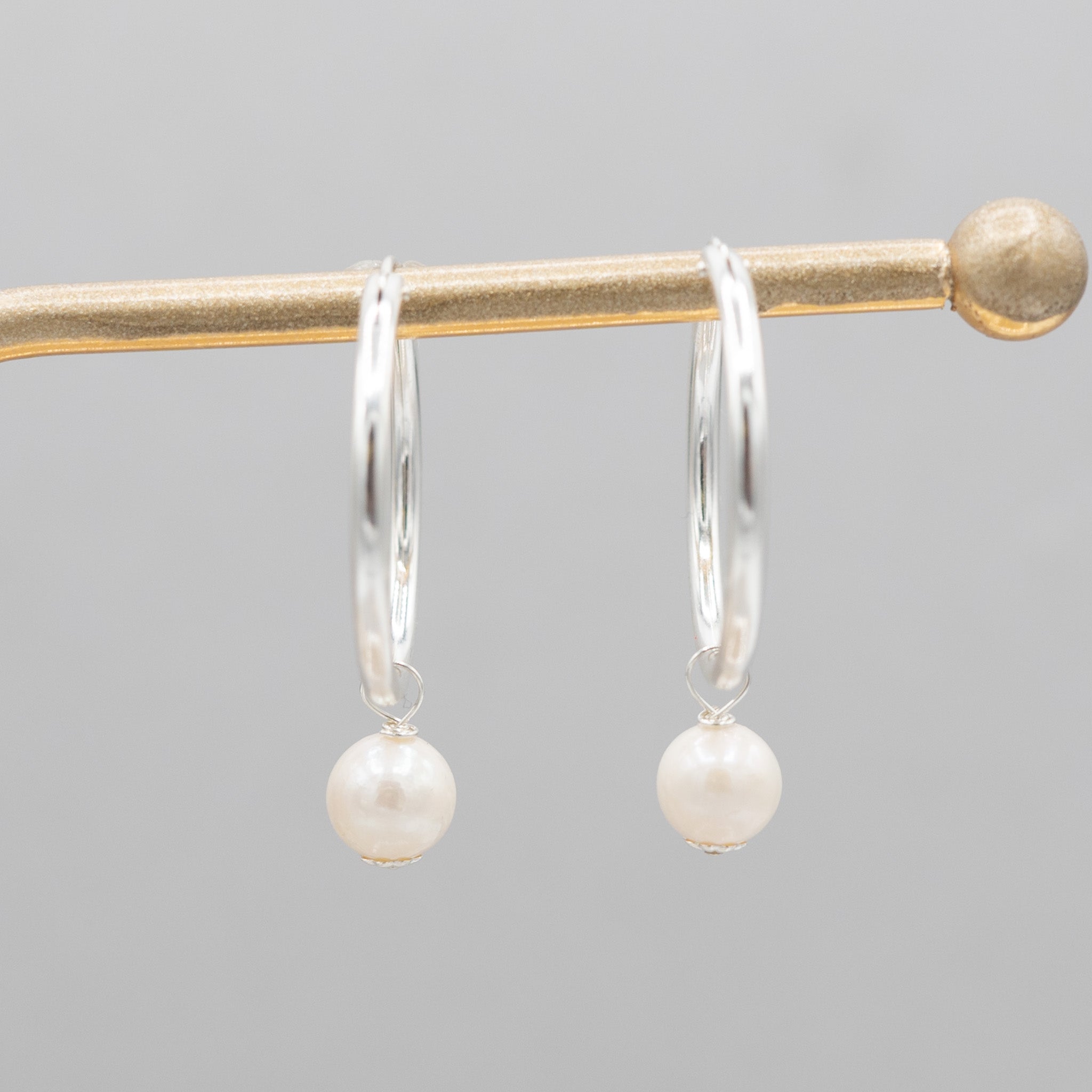 Freshwater Pearl Hoop Drops - Jewel Ya