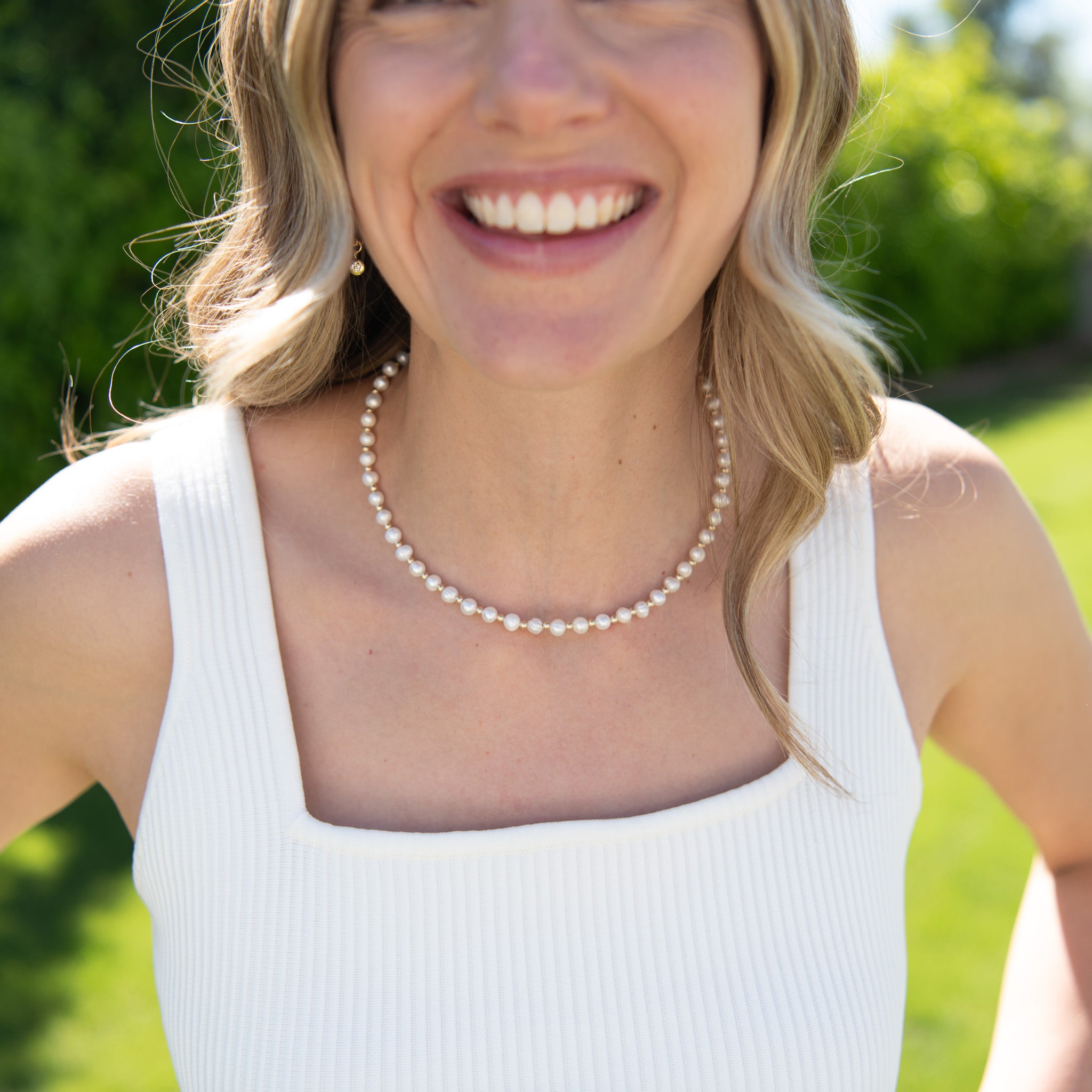 Freshwater Pearl & 14k Gold Filled Necklace - Jewel Ya