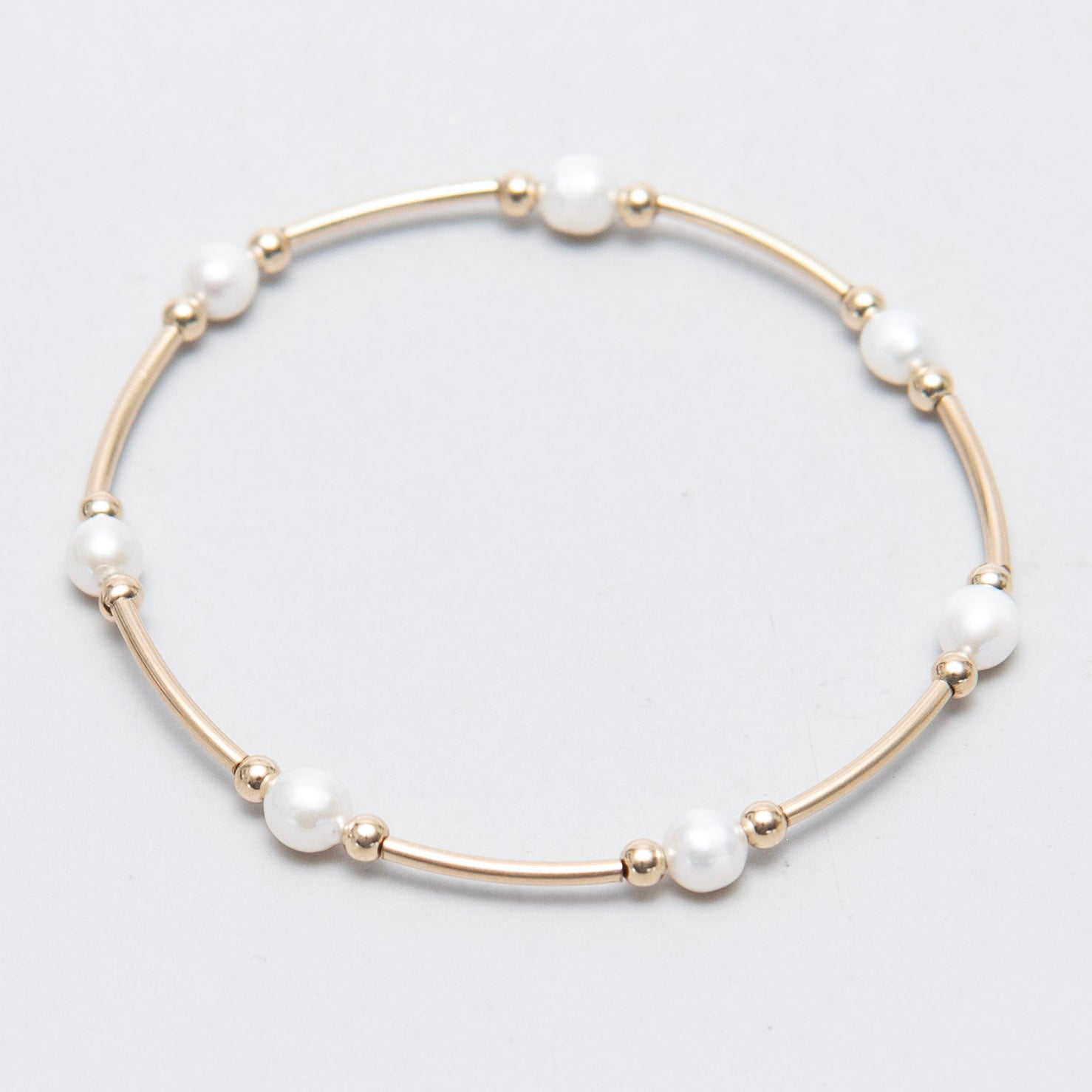 Freshwater Pearl 14k Gold Filled Tube Bracelet