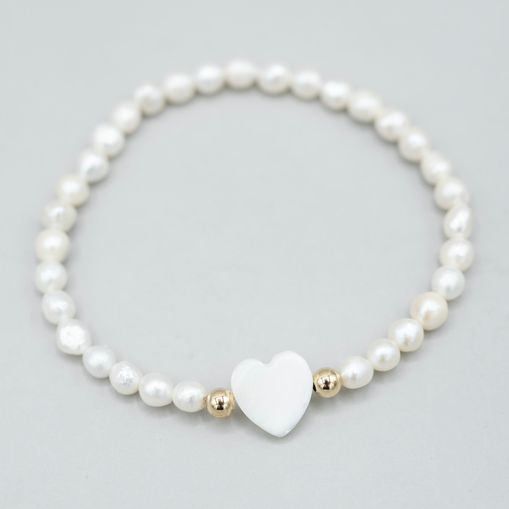 4mm Freshwater Pearl Heart Bracelet - Jewel Ya