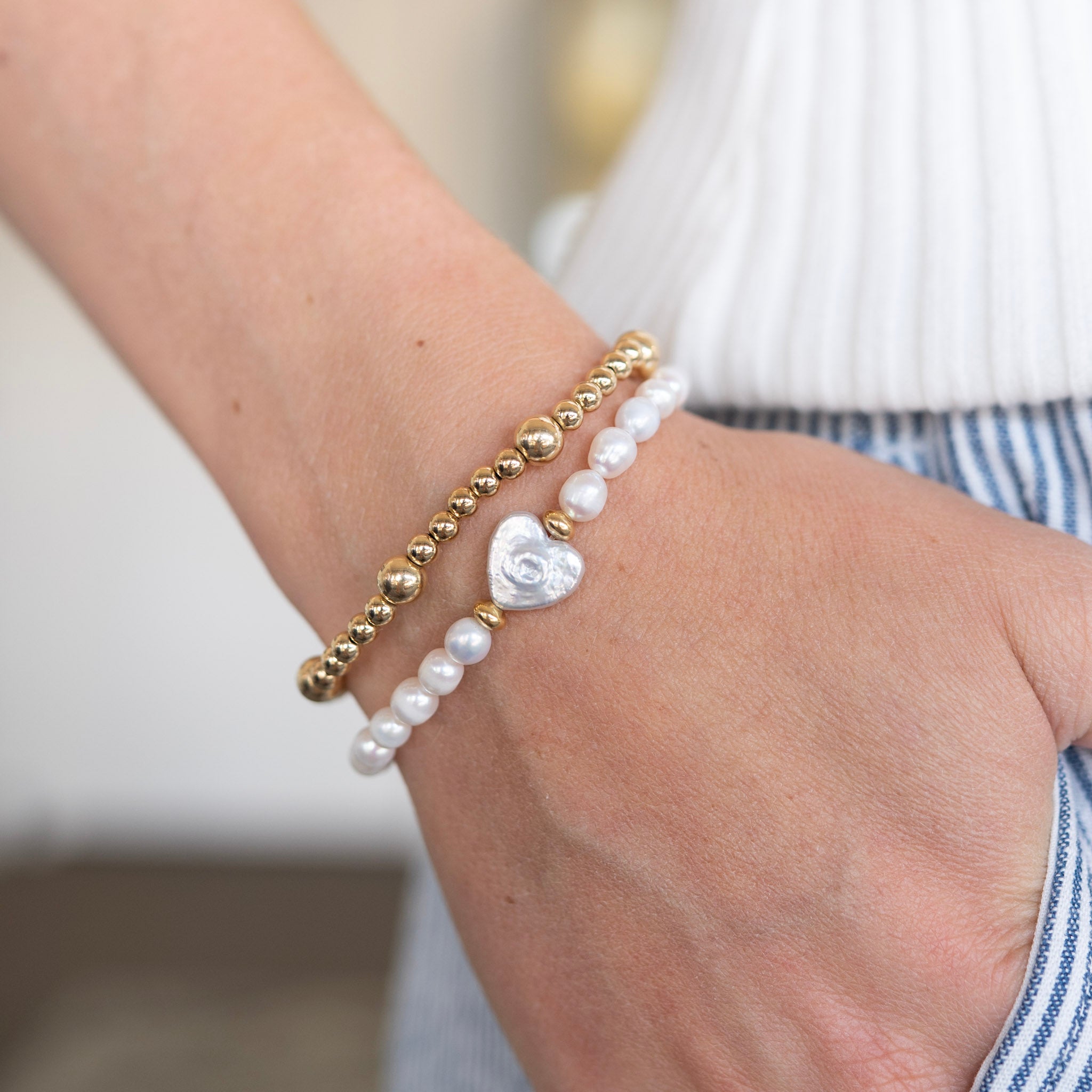 Freshwater Pearl Heart Bracelet