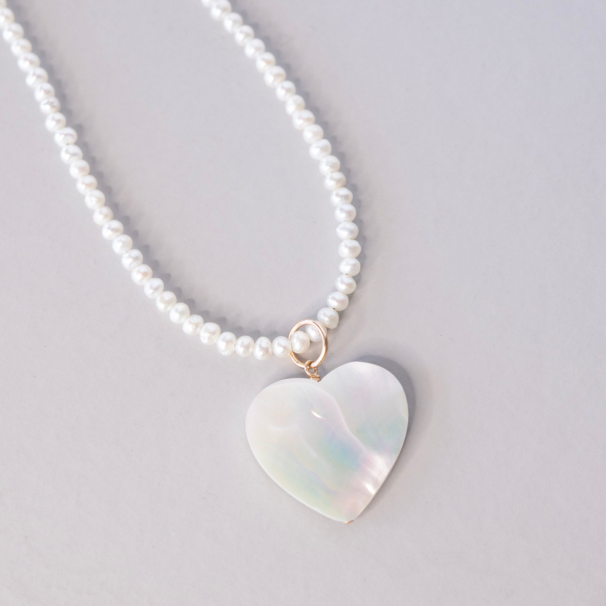 Freshwater Pearl & Shell Heart Beaded Necklace