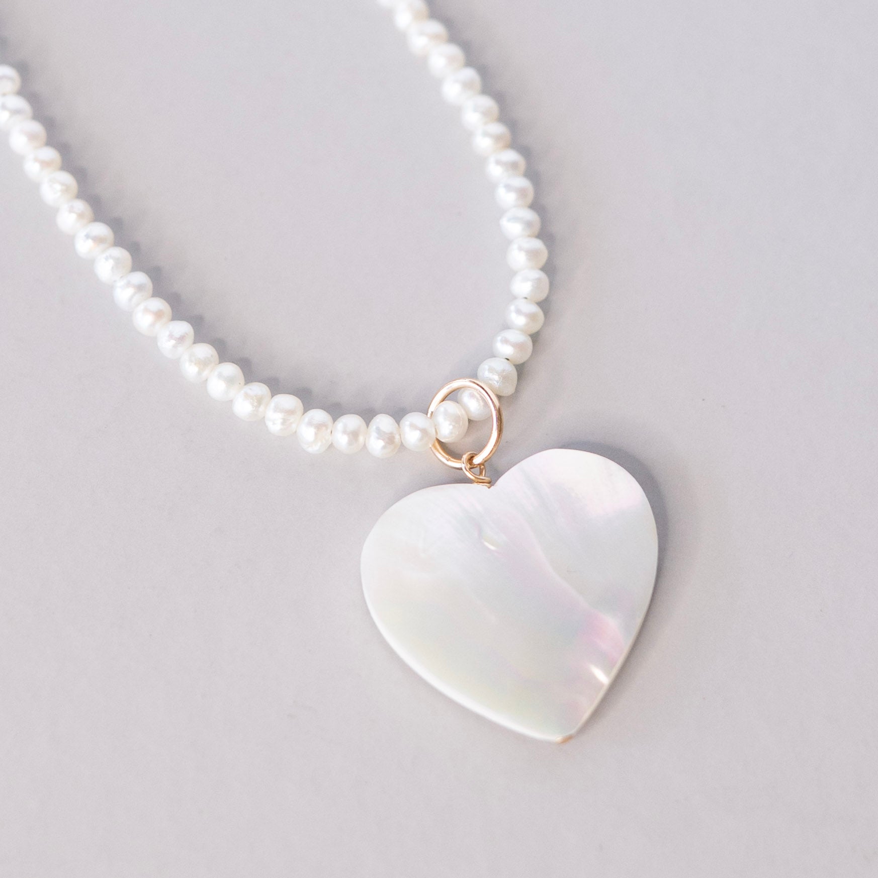 Freshwater Pearl & Shell Heart Beaded Necklace