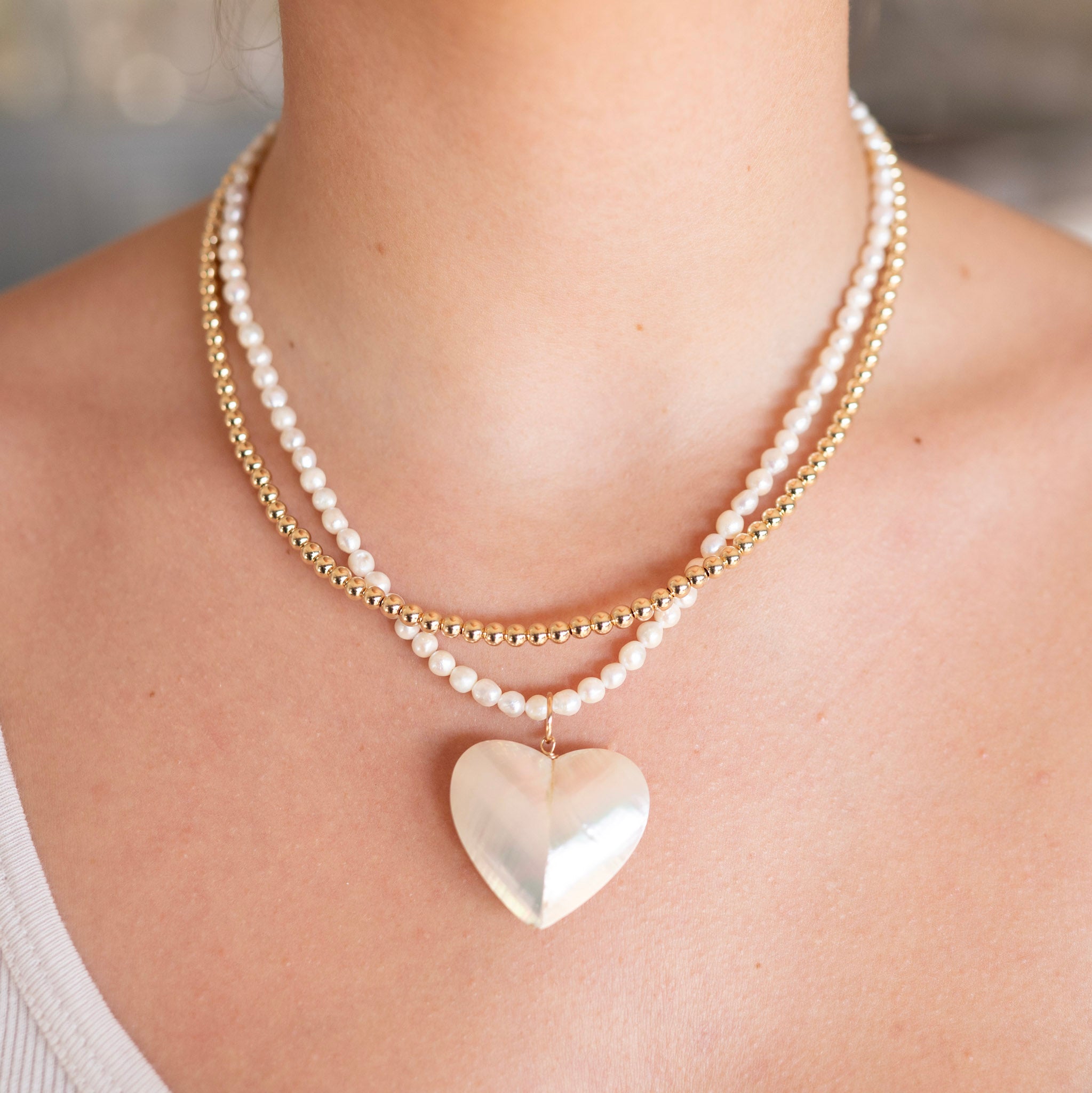 3mm Freshwater Pearl Beaded Necklace