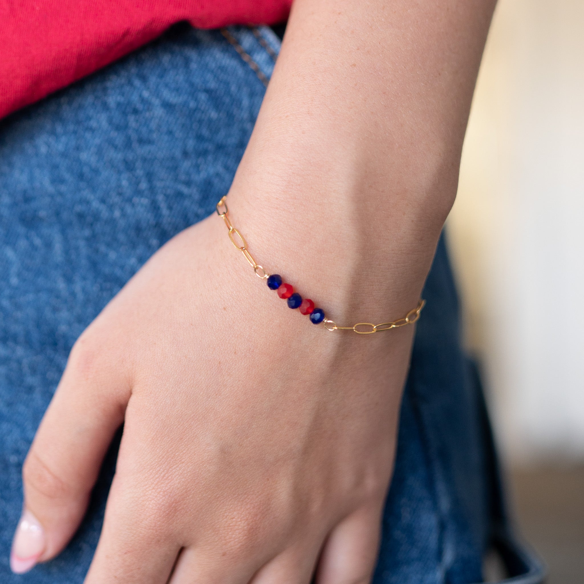 Game Day Paperclip Chain Bracelet - Jewel Ya