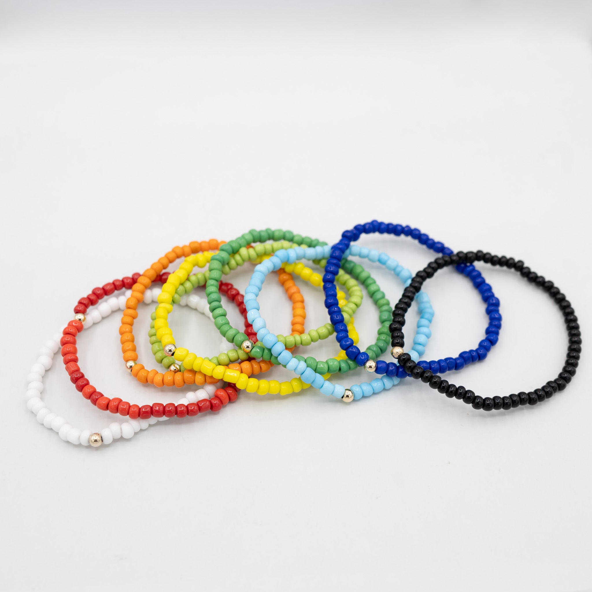 White Seed Bead & Game Day Stacker Set - Jewel Ya