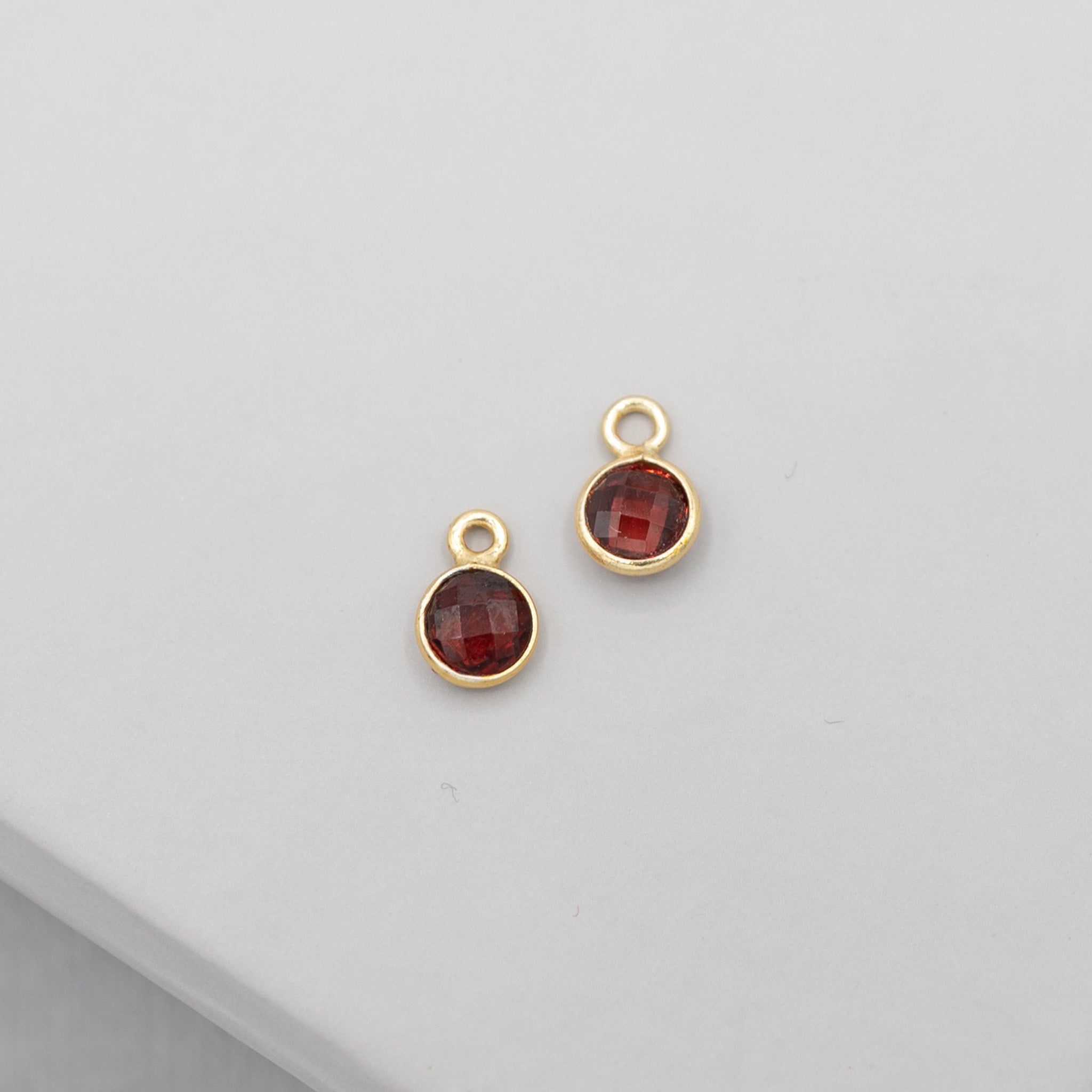 Petite Garnet Quartz Hoop Drops - Jewel Ya