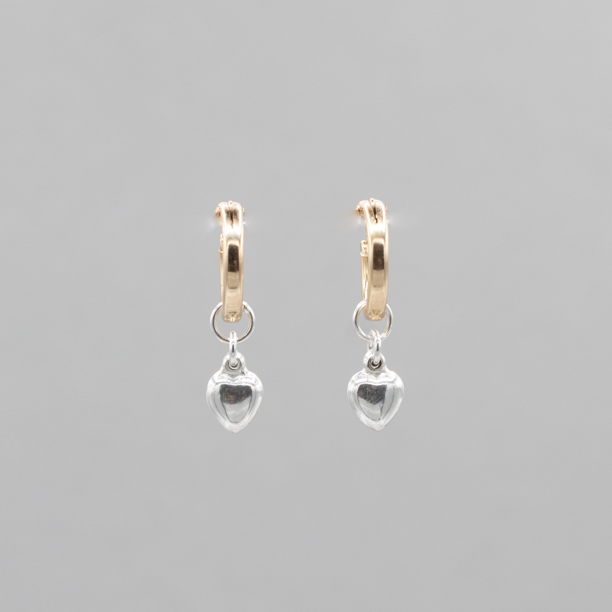 Tube Hoops & Sterling Silver Heart Drops - Jewel Ya