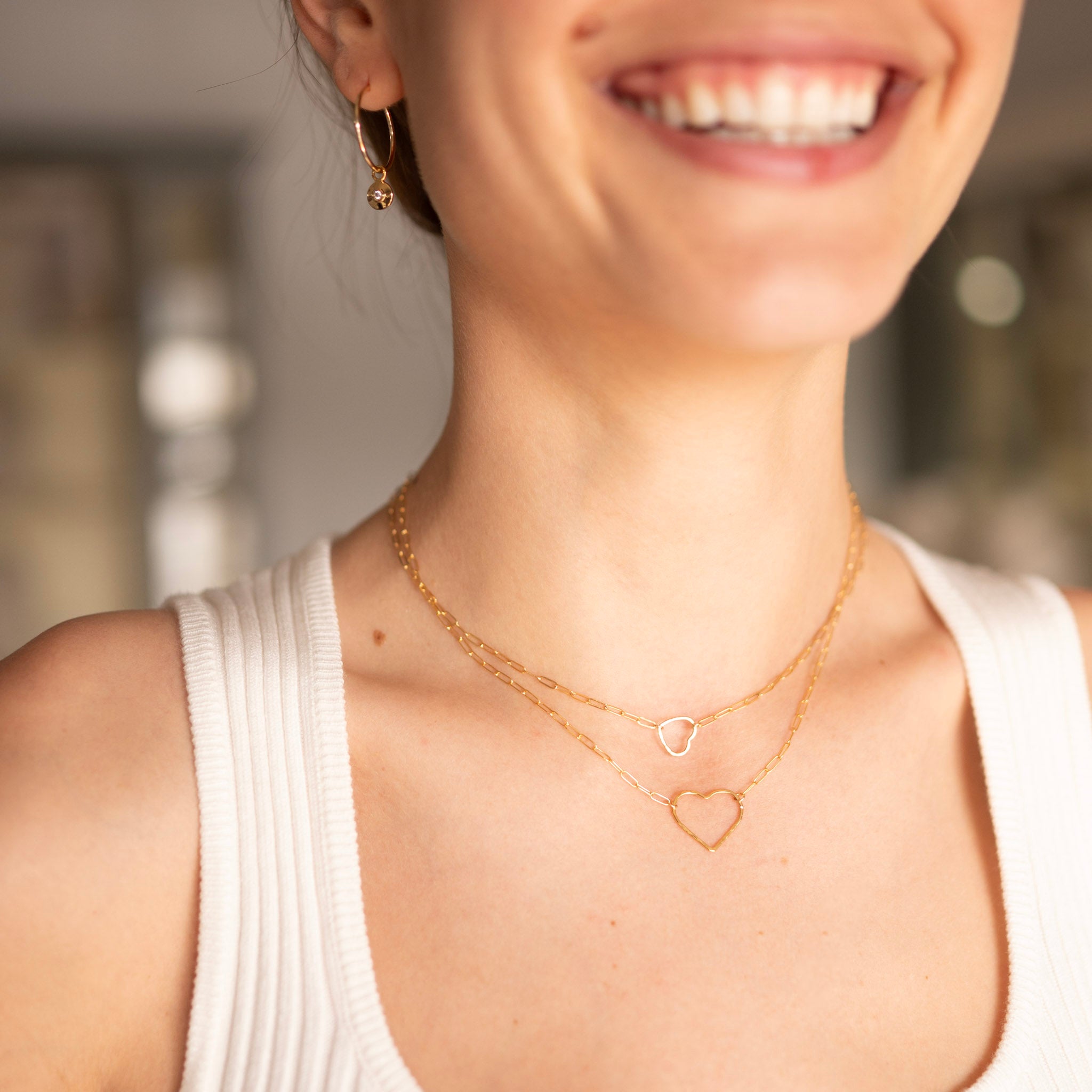 Heart Paperclip Link Necklaces