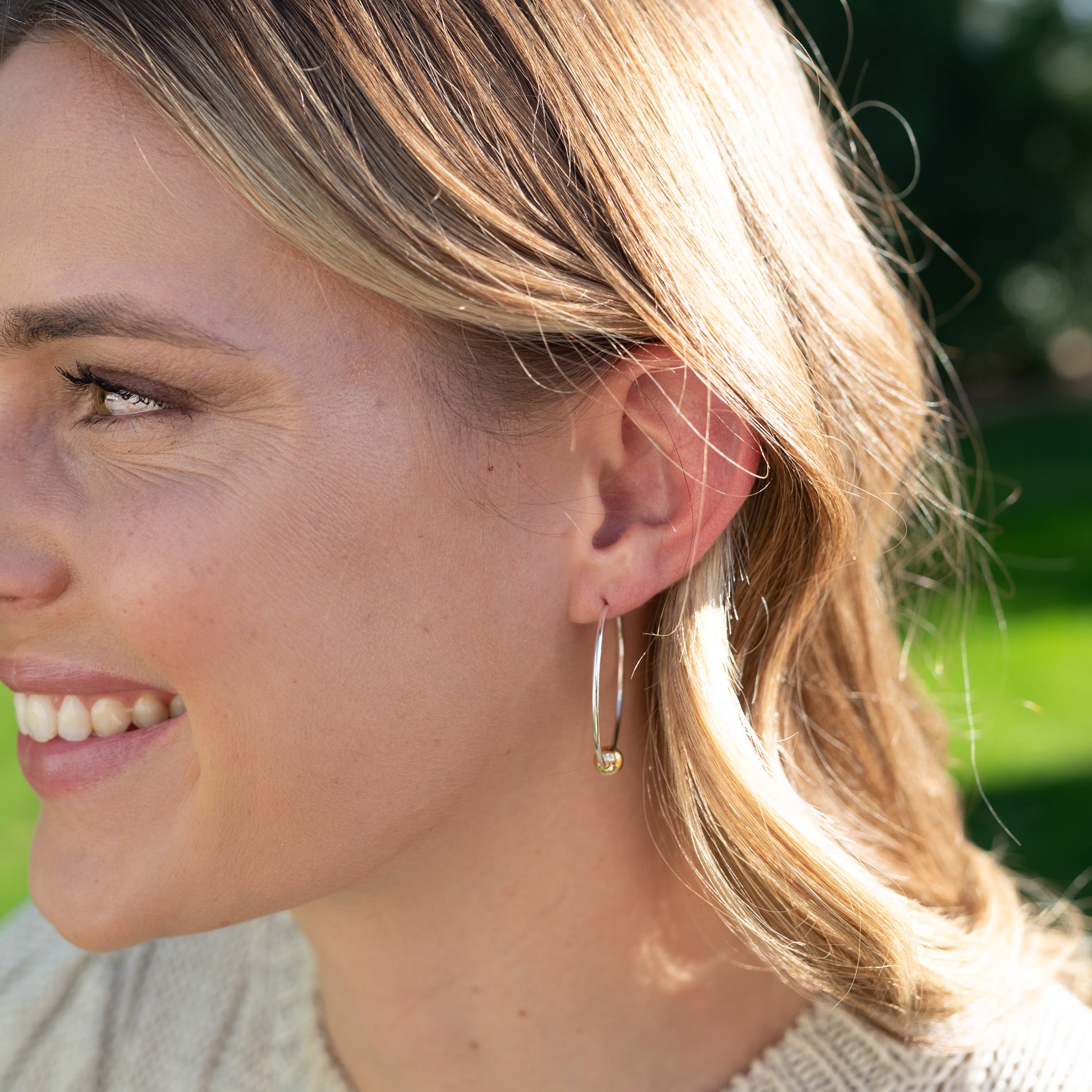 Hoop Earring & Ball Drop Set
