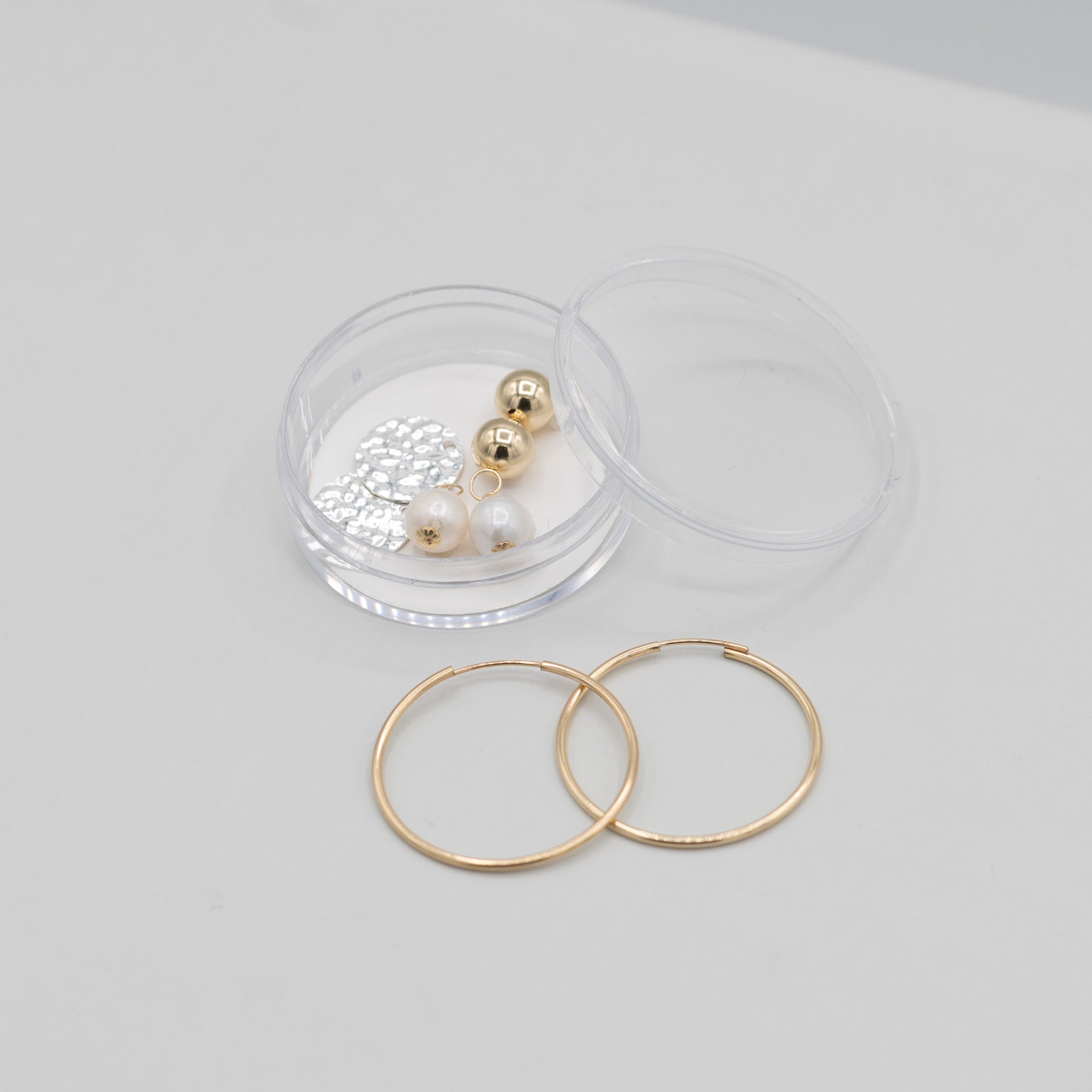 Petite Garnet Quartz Hoop Drops - Jewel Ya