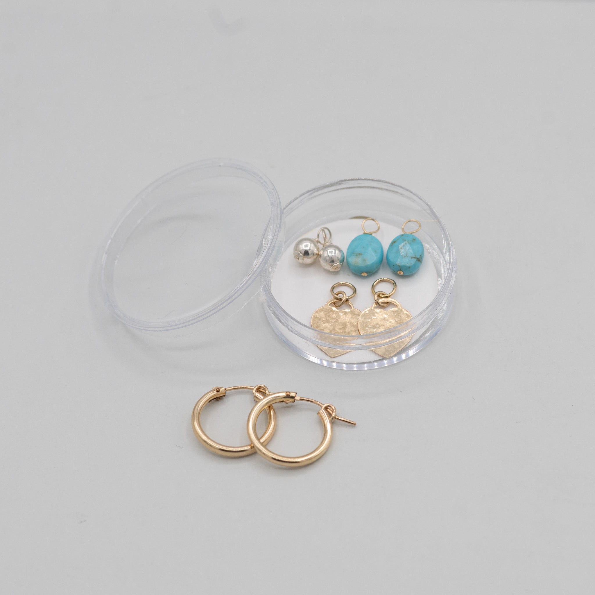 Sleeping Beauty Turquoise Hoop Drops - Jewel Ya