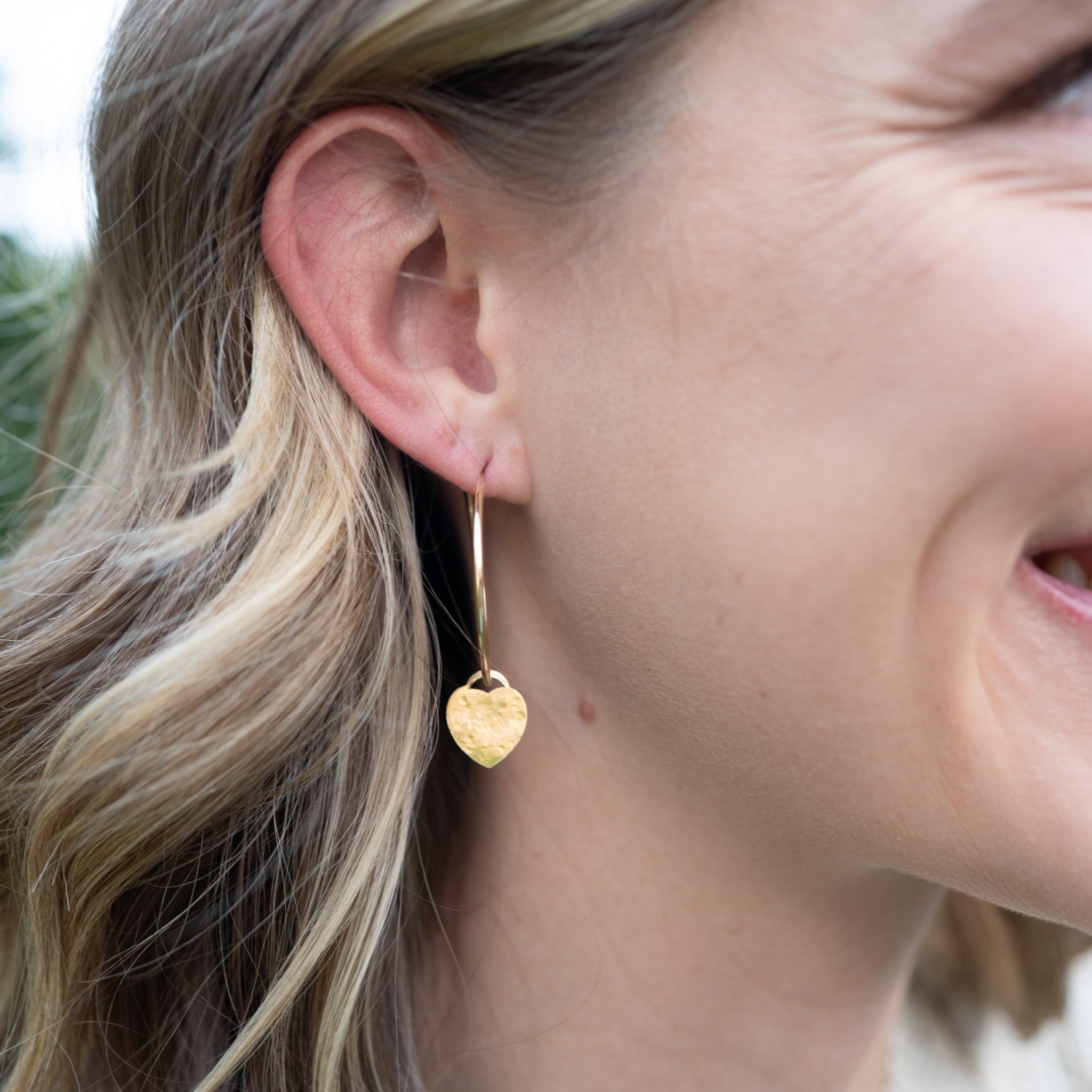 Hoops & 14k Gold Filled Heart Drops