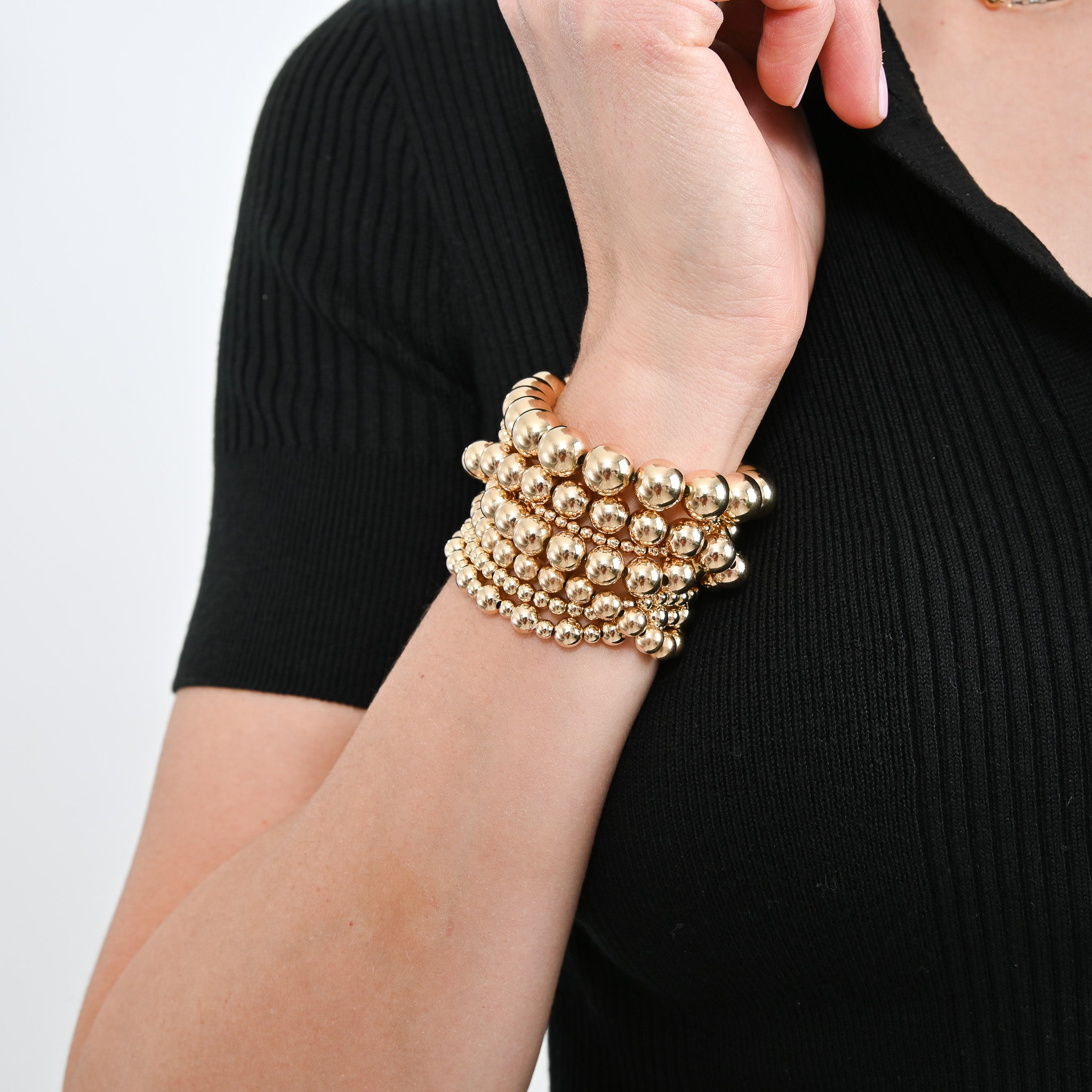 10mm 14k Gold Filled Beaded Bracelet - Jewel Ya