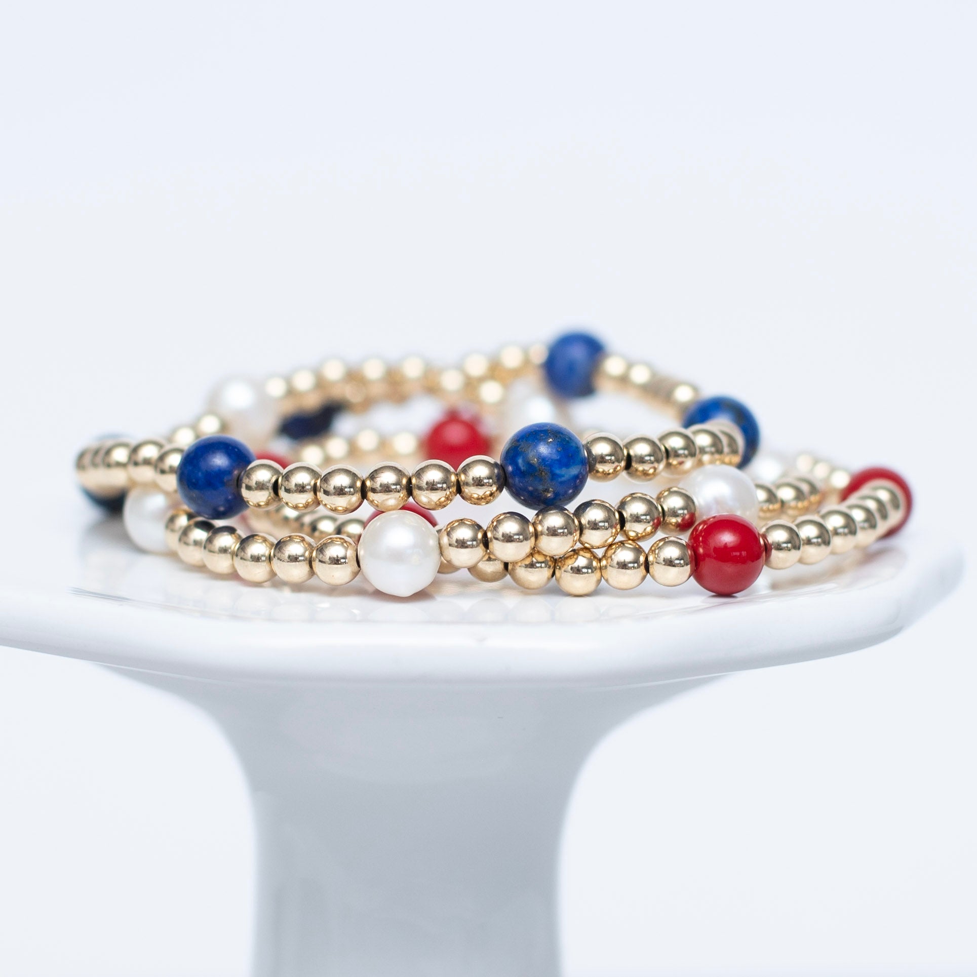 July 4th Americana Beaded Lux Station Bracelet