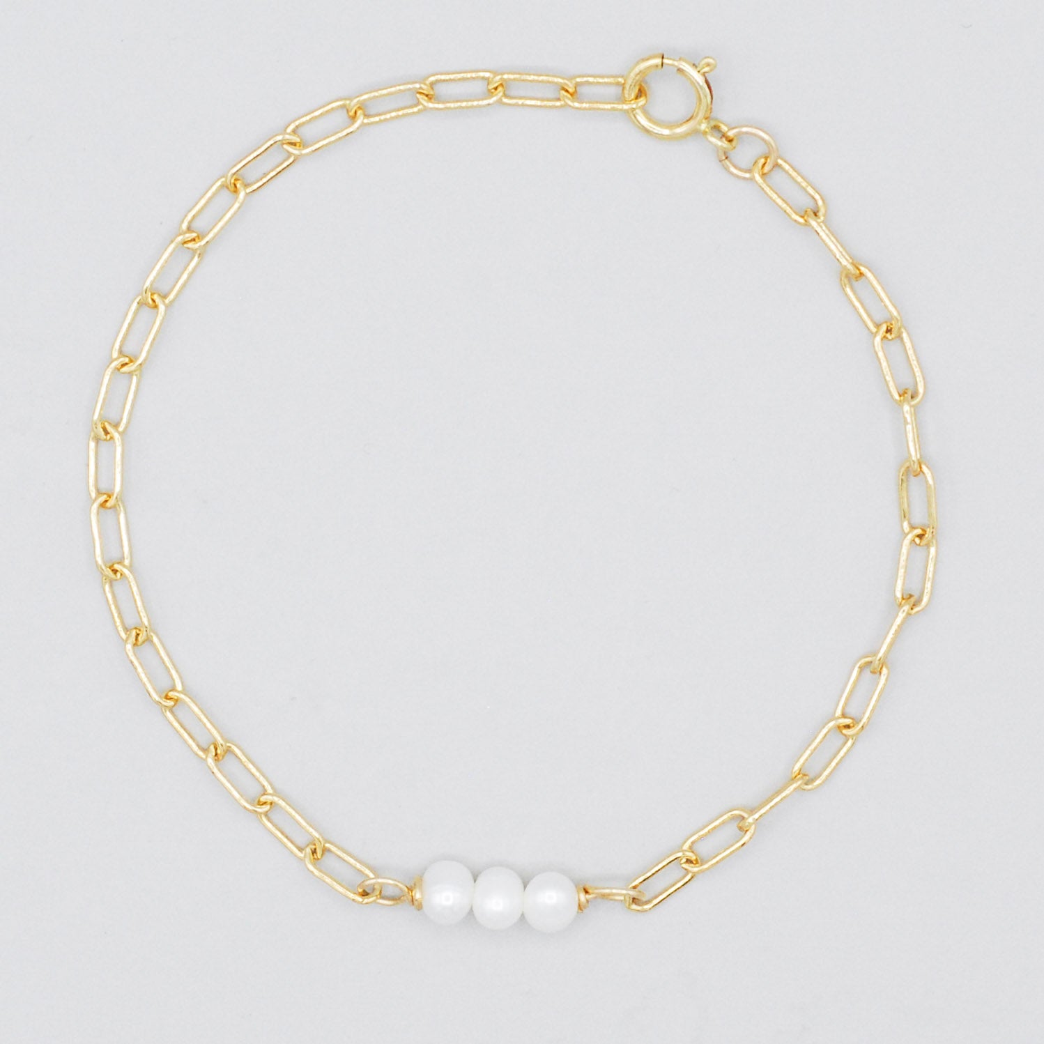 June Pearl Paperclip Chain Bracelet - Jewel Ya