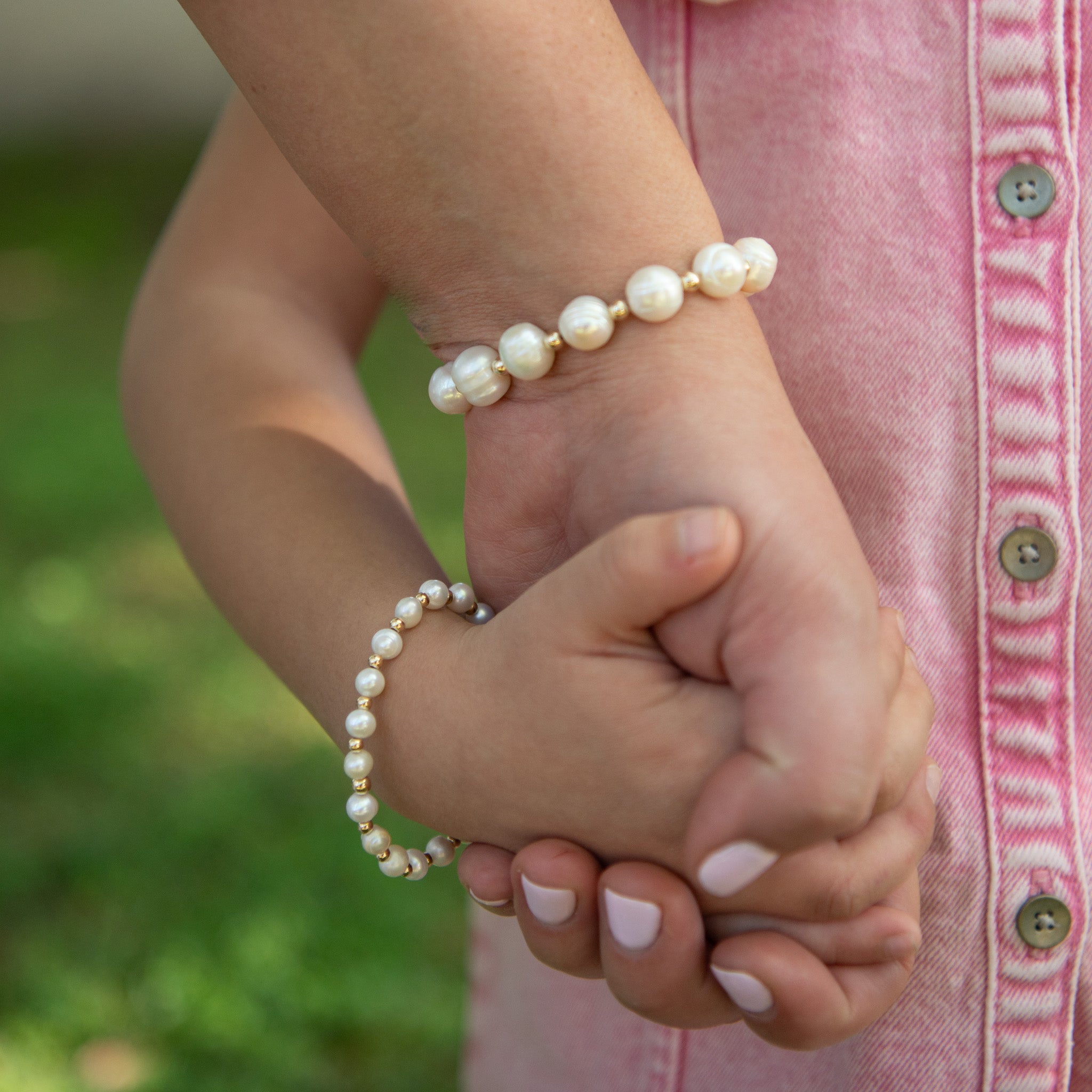 Kid's Freshwater Pearl & 14k Gold Filled Beaded Bracelet - Jewel Ya