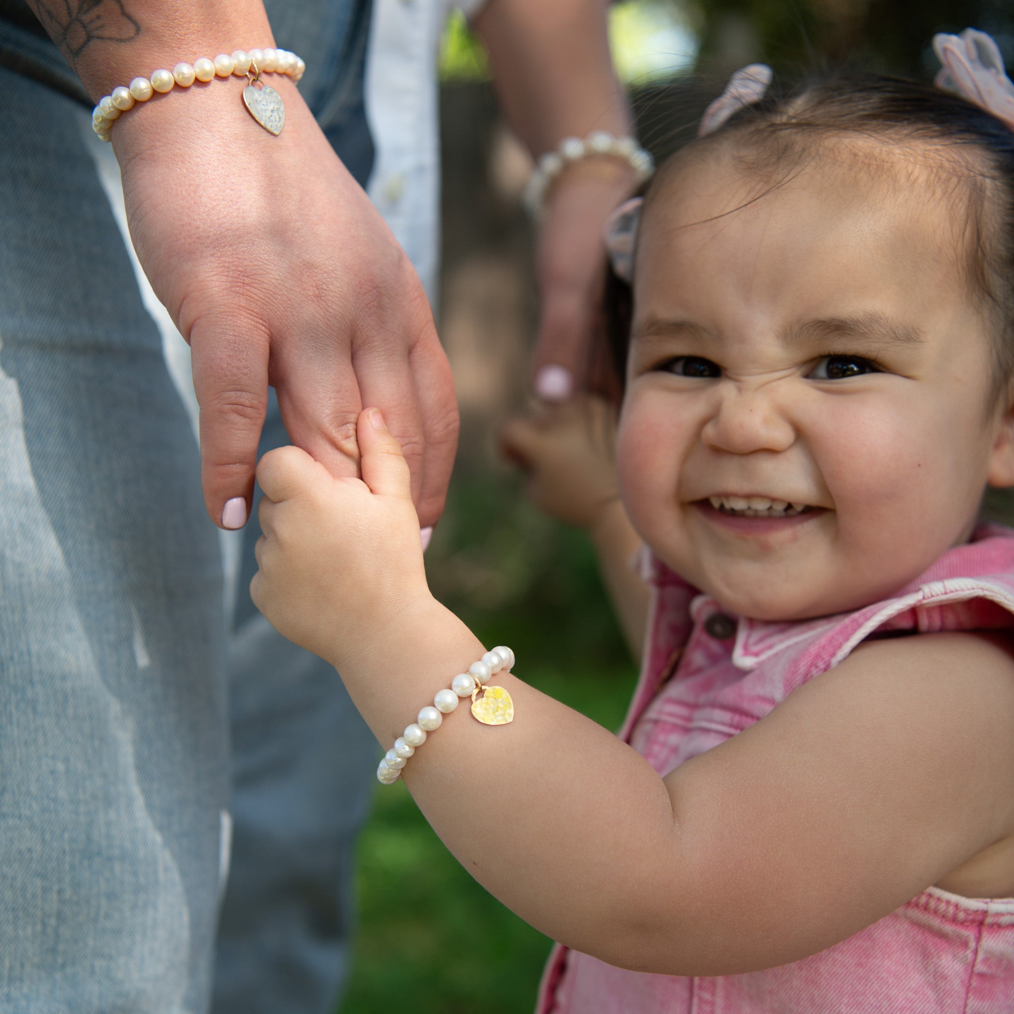 Kid's Freshwater Pearl & 14k Gold Filled Heart Bracelet - Jewel Ya