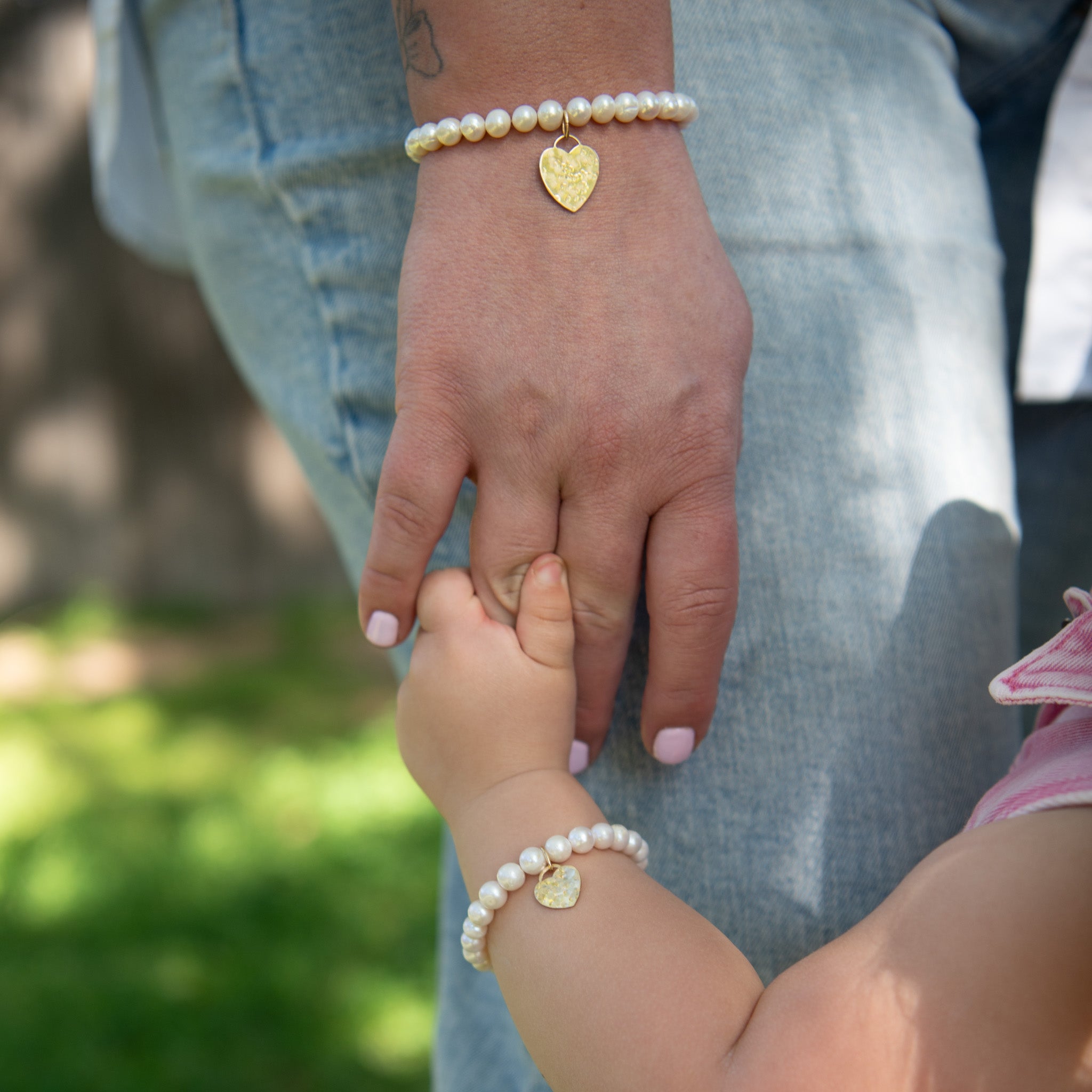 Kid's Freshwater Pearl & 14k Gold Filled Heart Bracelet - Jewel Ya