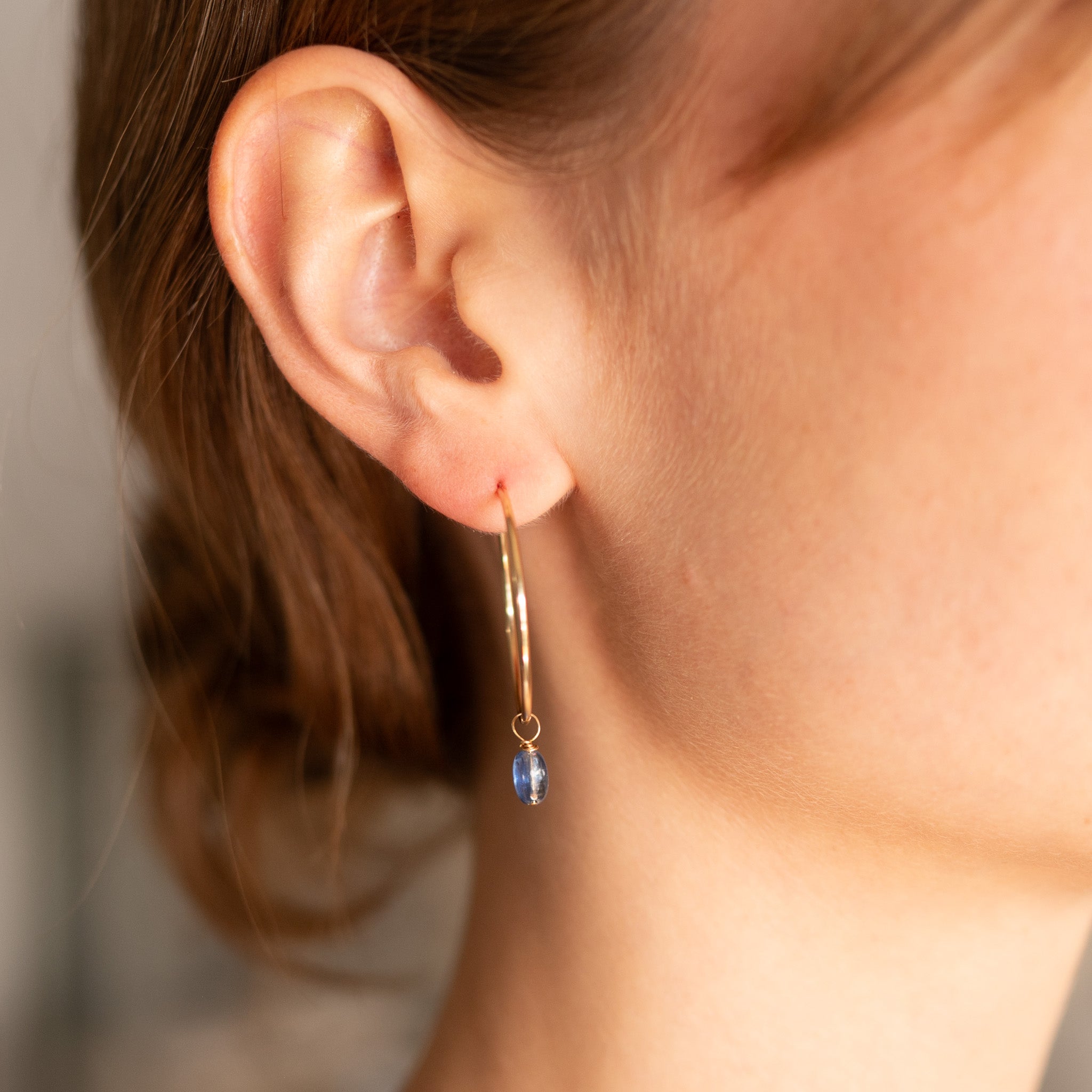 Kyanite Hoop Drops - Jewel Ya