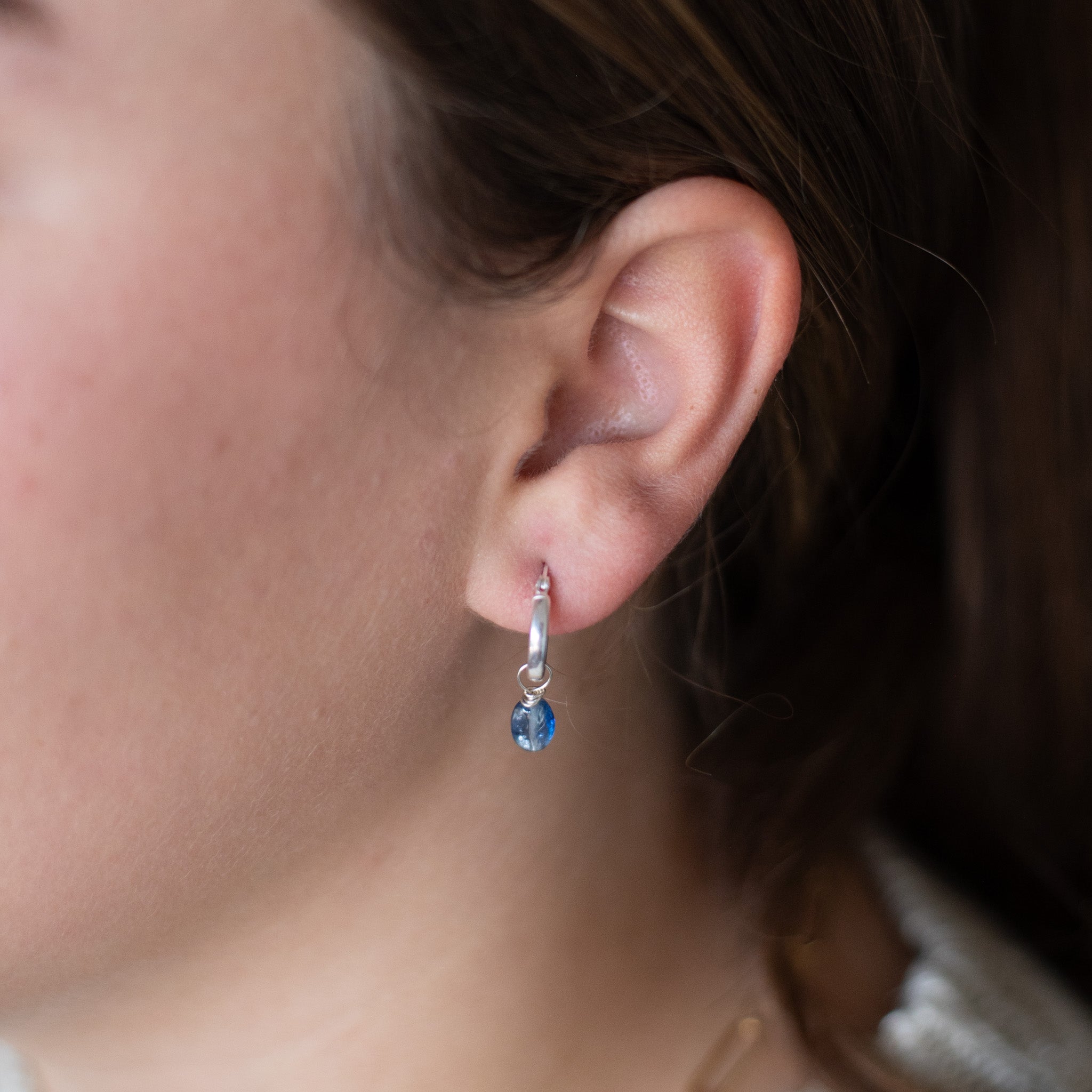 Kyanite Hoop Drops - Jewel Ya