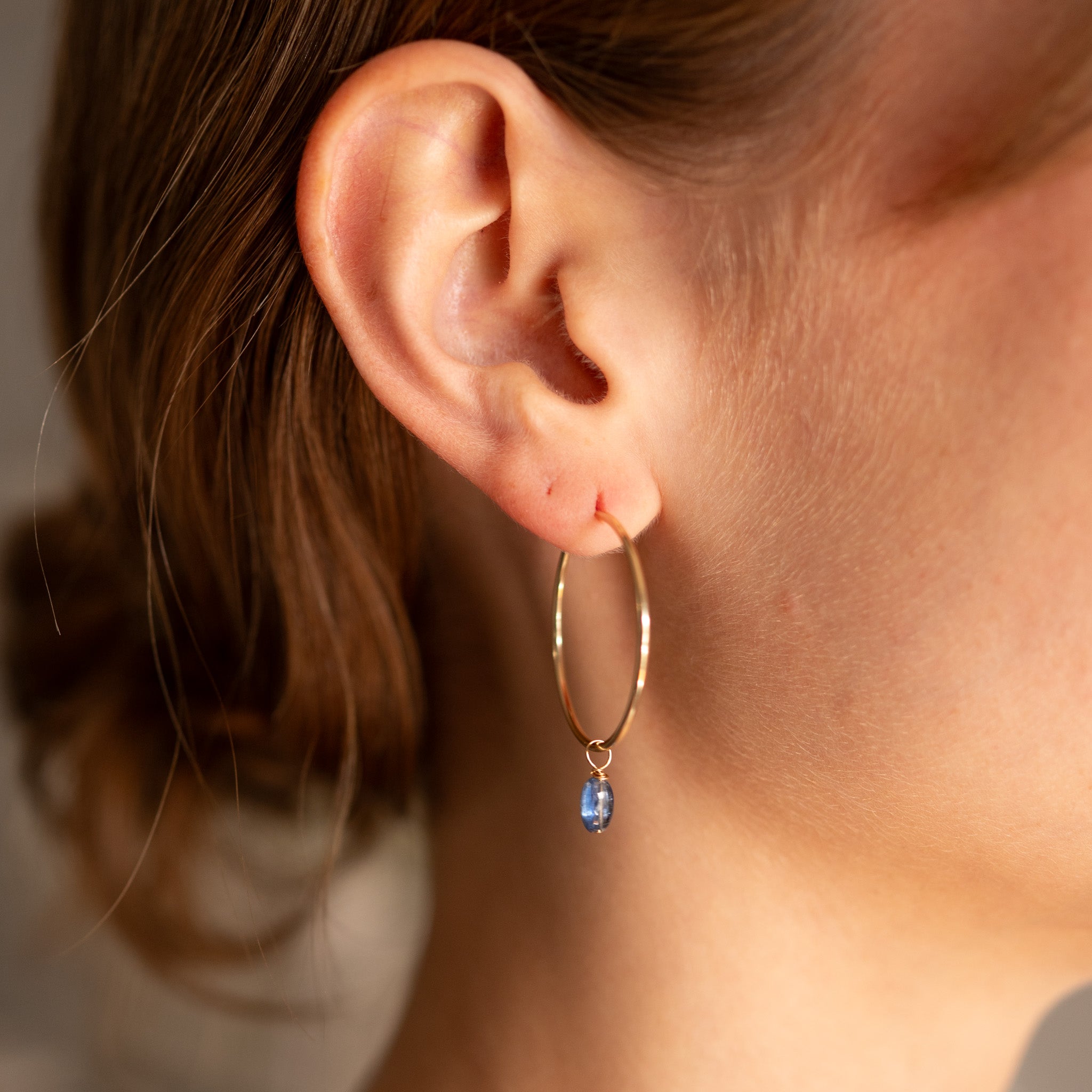 Kyanite Hoop Drops - Jewel Ya