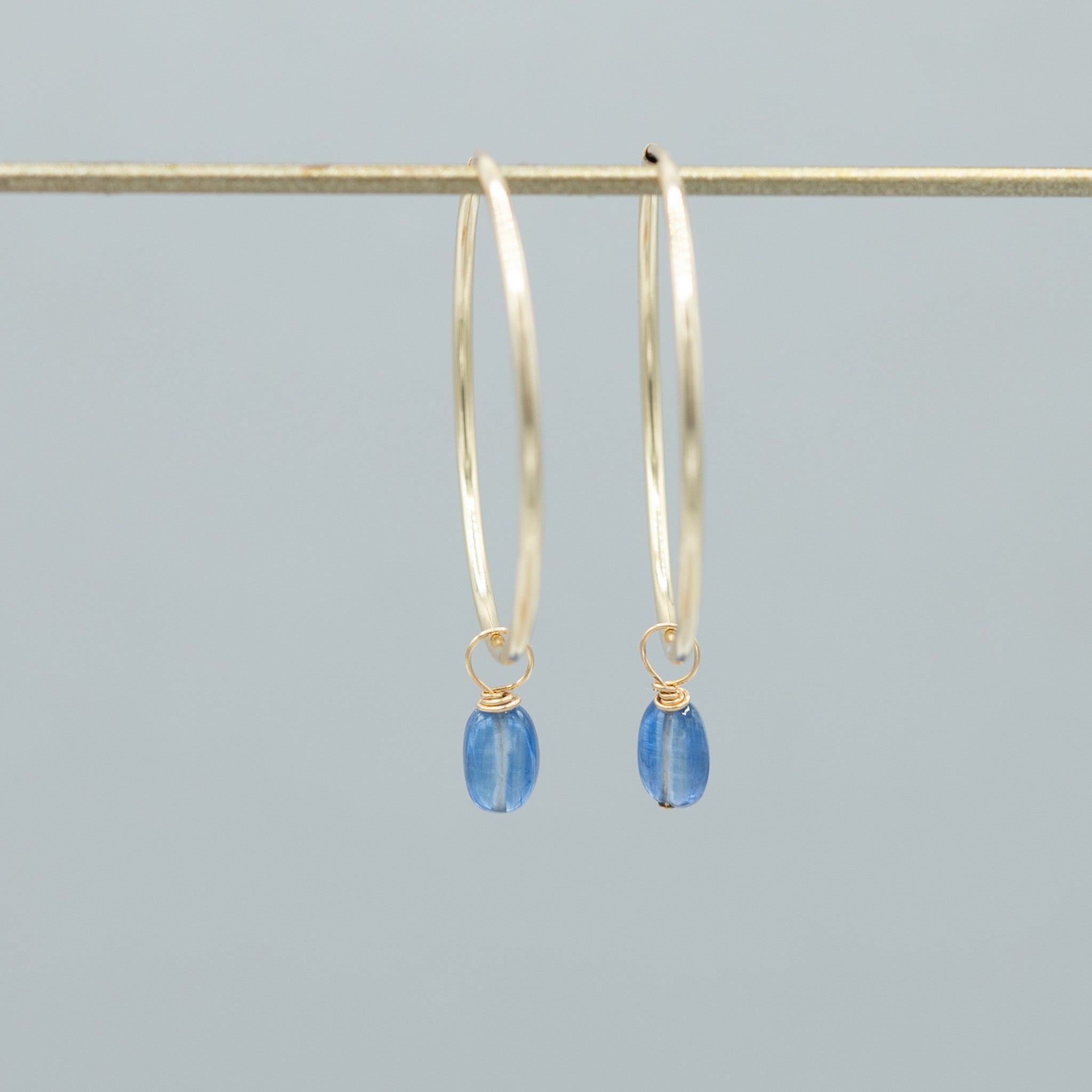 Kyanite Hoop Drops - Jewel Ya