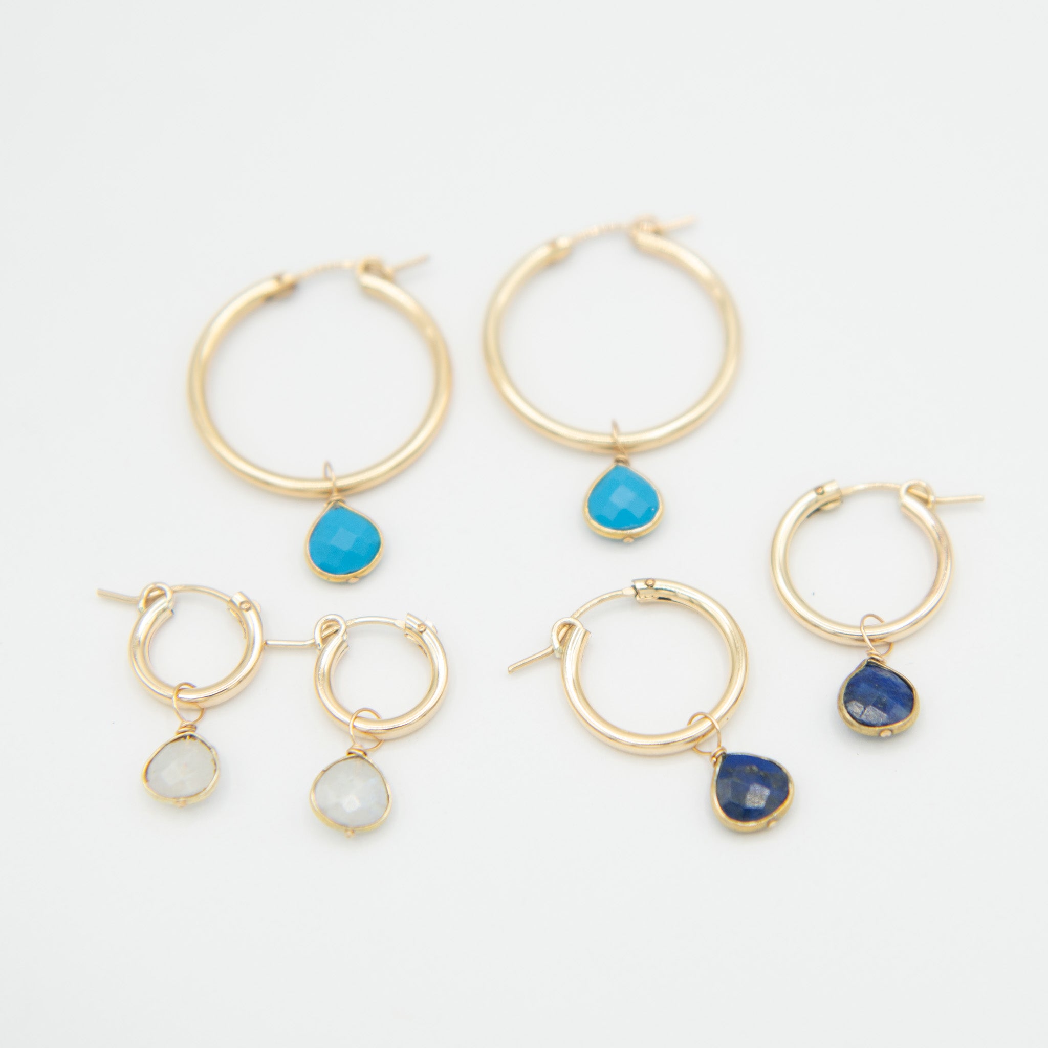Lapis Teardrop Hoop Drops
