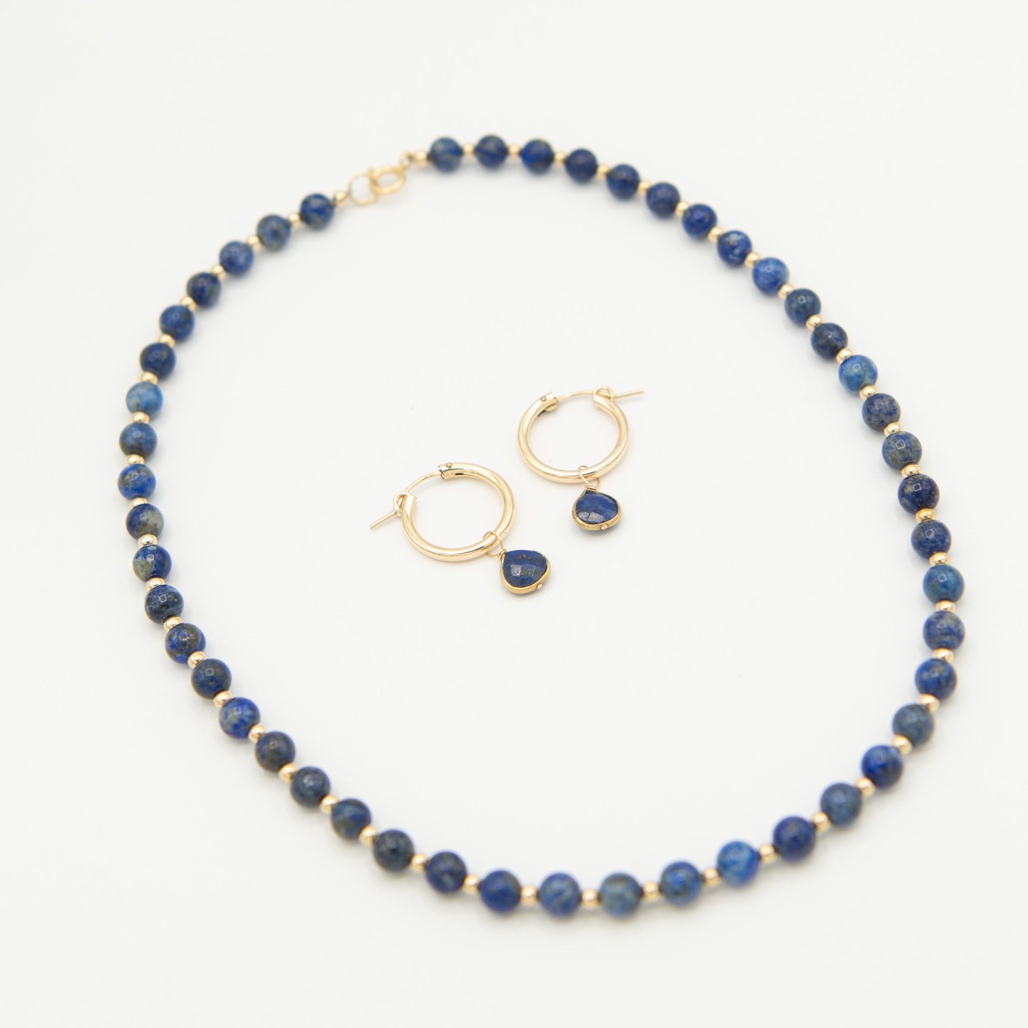 Lapis Teardrop Hoop Drops
