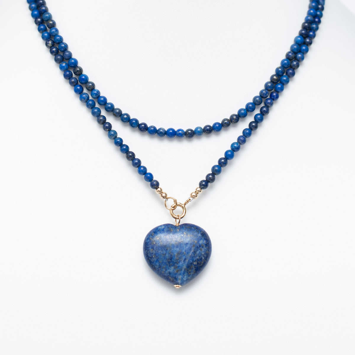 Lapis Heart Necklace Layering