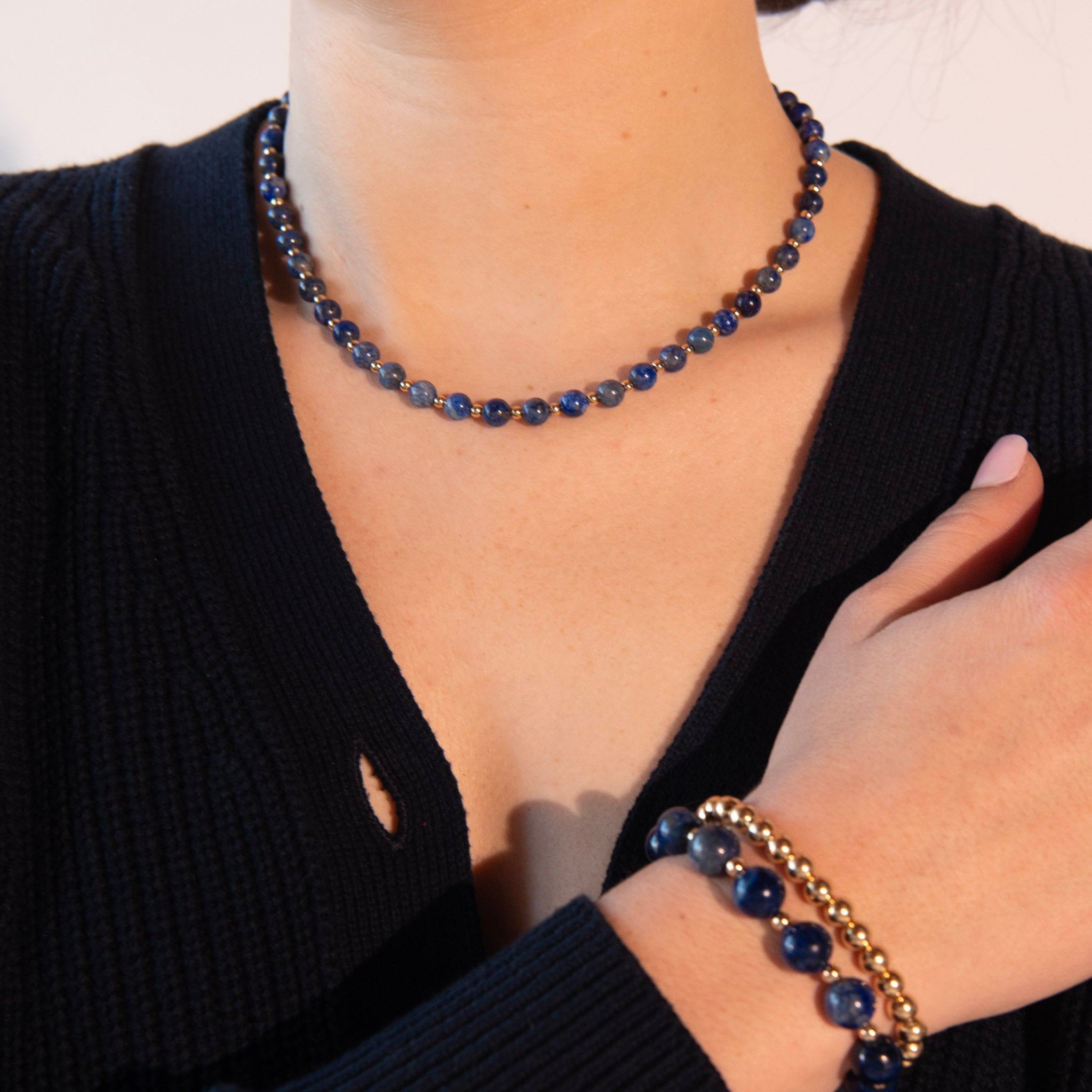 Lapis & Beaded Lux Necklace - Jewel Ya