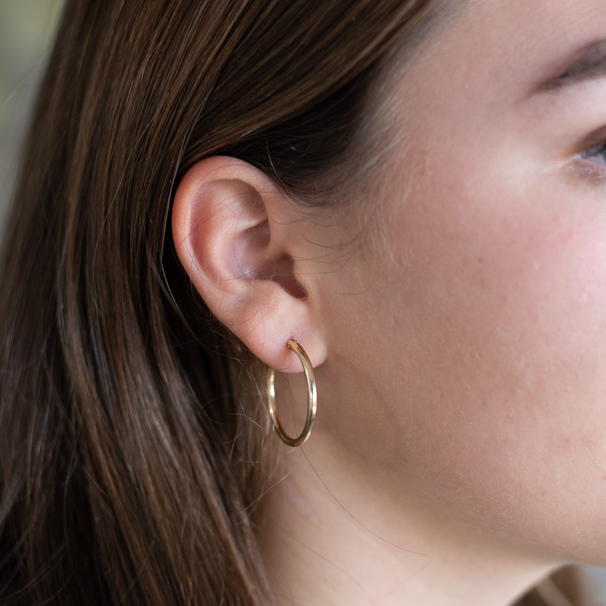 Large 14k Gold Filled Tube Hoops - Jewel Ya