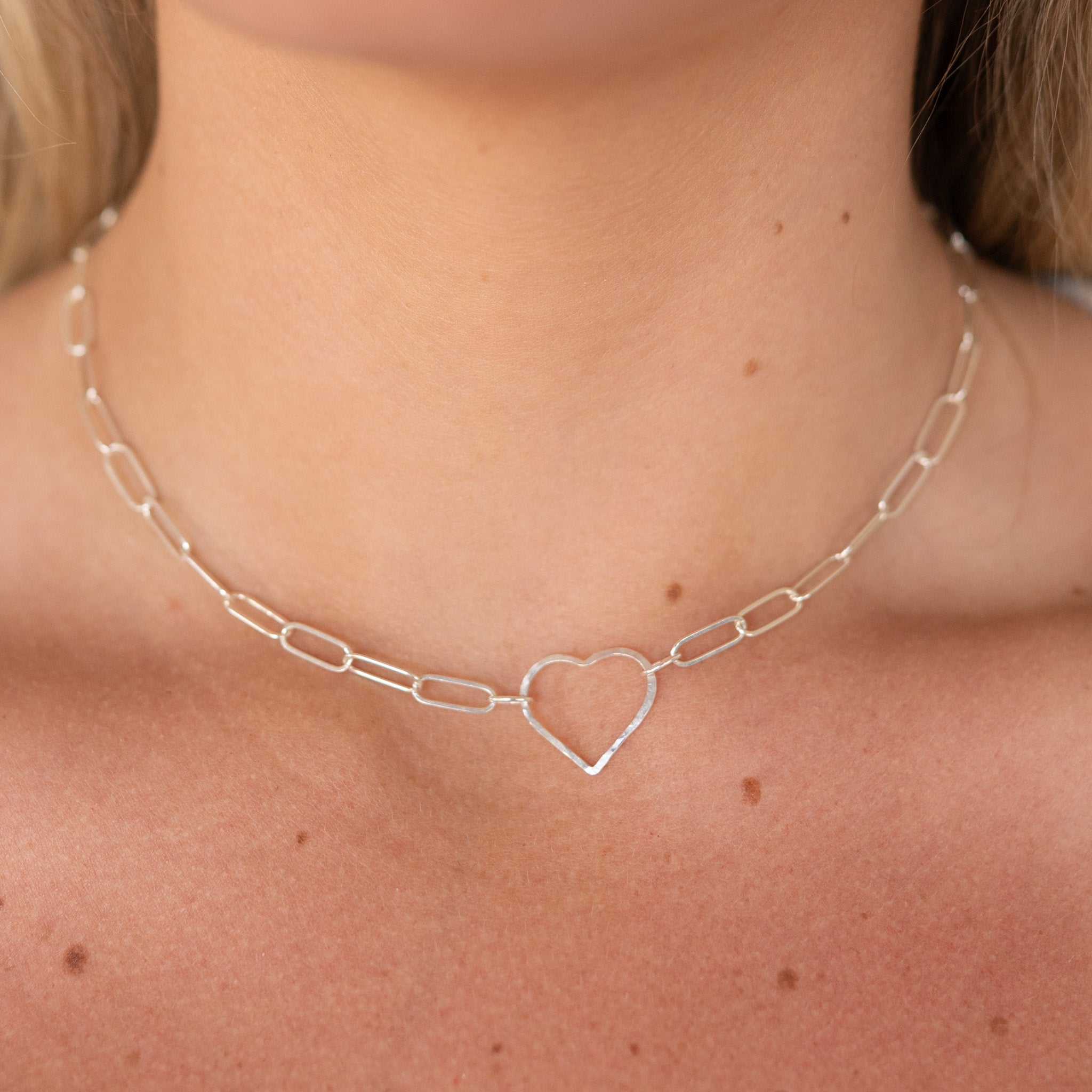 Large Paperclip Heart Necklace - Jewel Ya