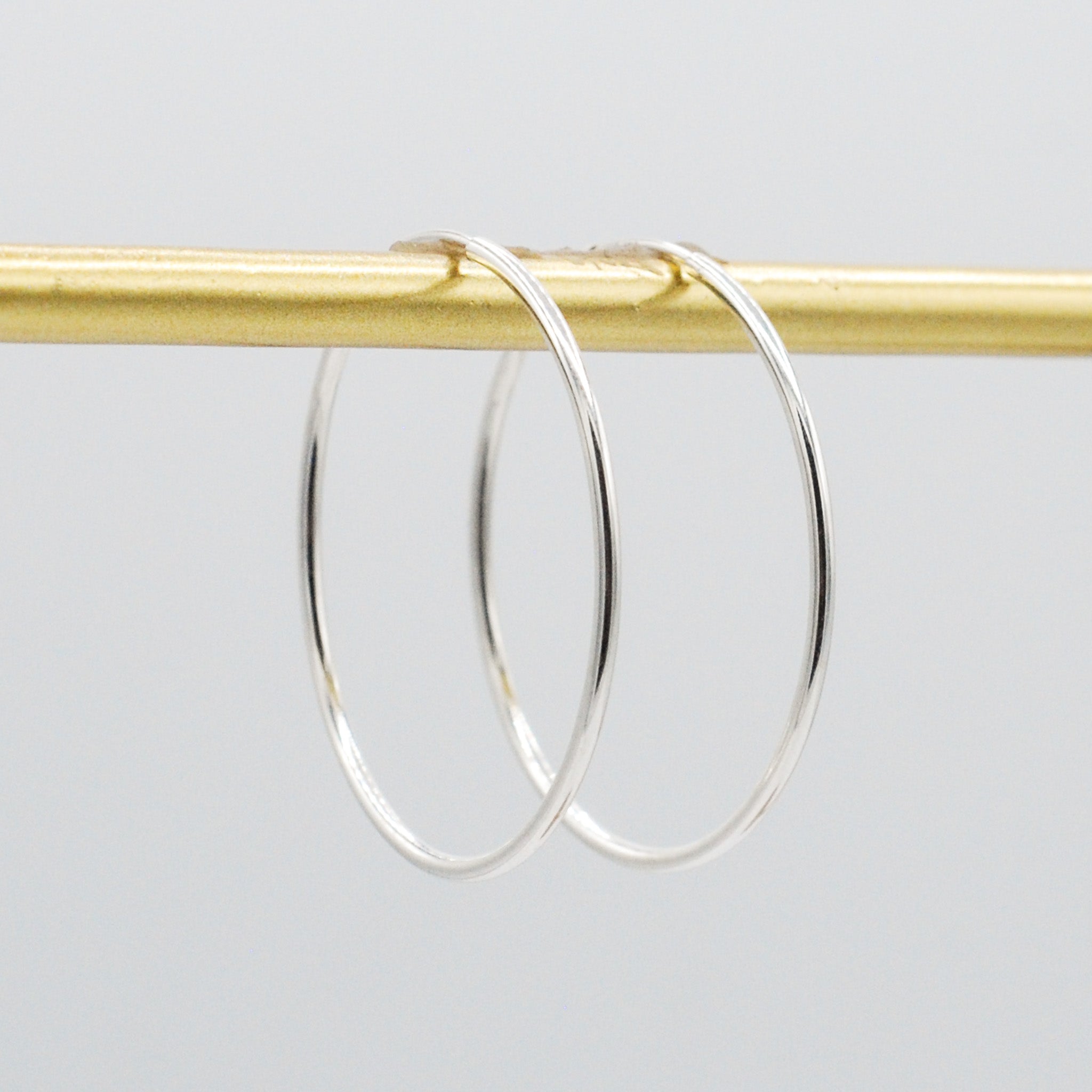 Large Sterling Silver Endless Hoop Earrings - Jewel Ya