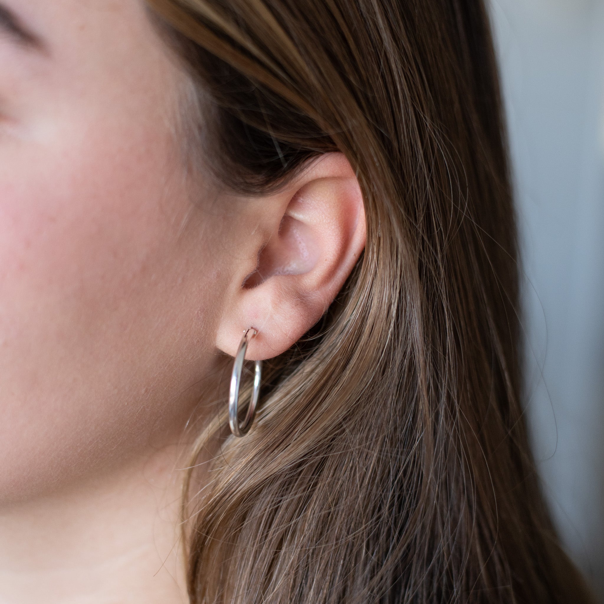 Large Sterling Silver Tube Hoops - Jewel Ya