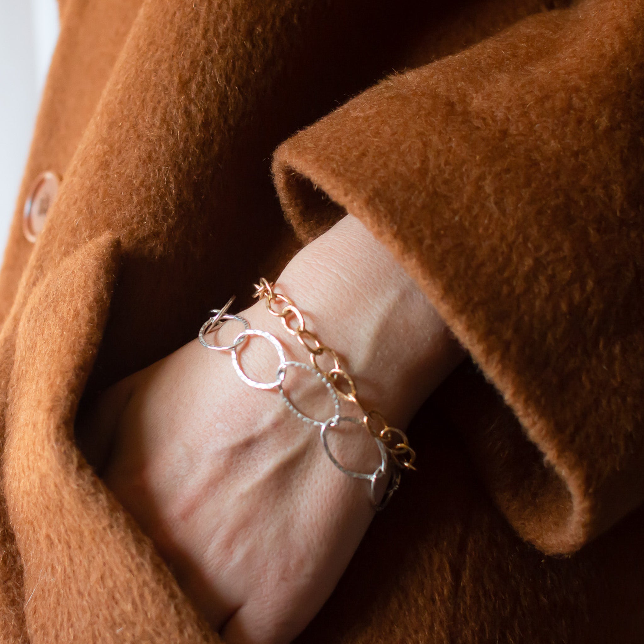 Sterling Silver Heavy Link Chain Bracelet - Jewel Ya