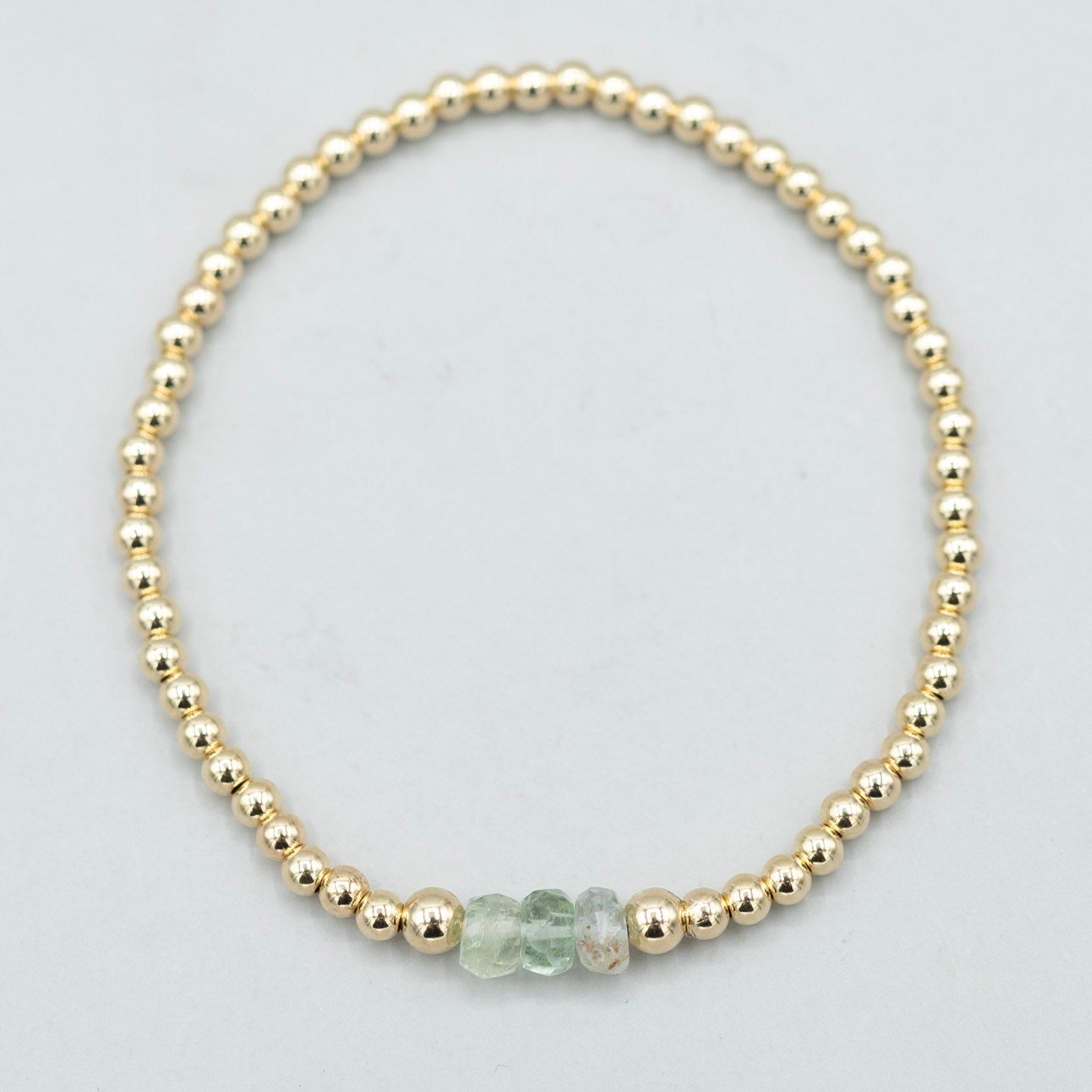 March Aquamarine Beaded Lux Bracelet - Jewel Ya