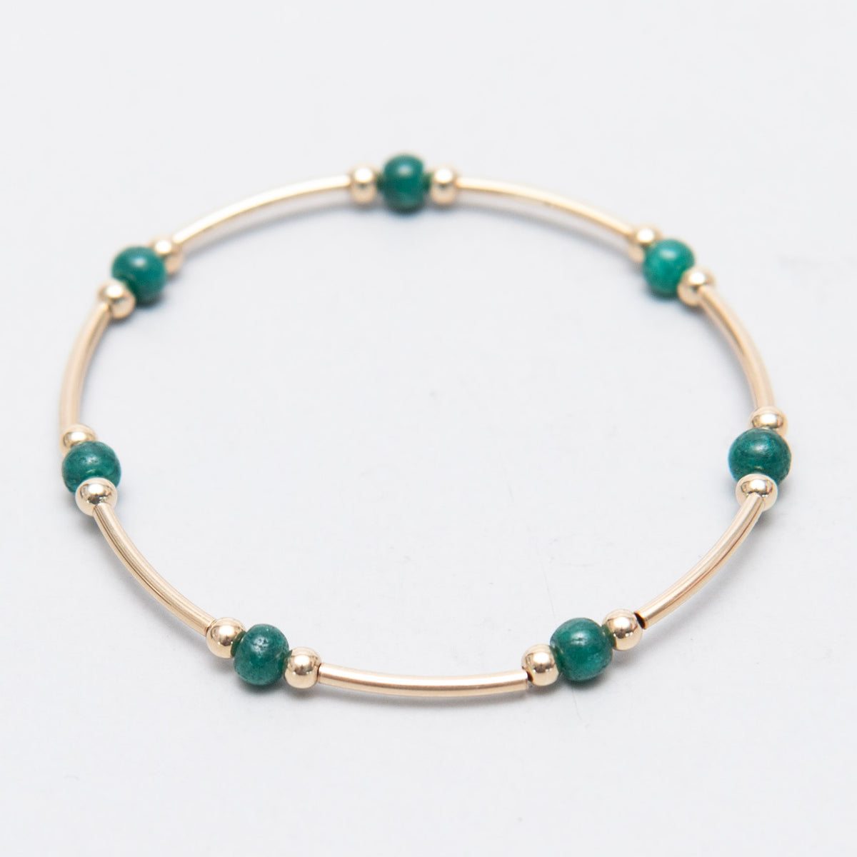 May Emerald Beaded Lux Tube Bracelet