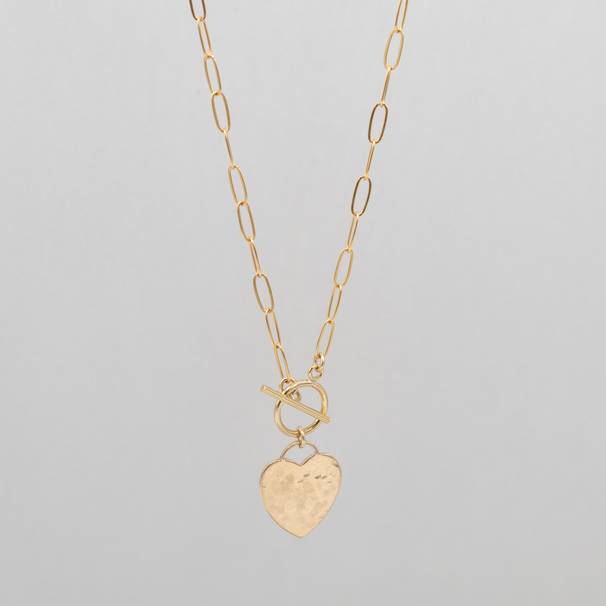 Medium 14k Gold Filled Heart Toggle Necklace - Jewel Ya