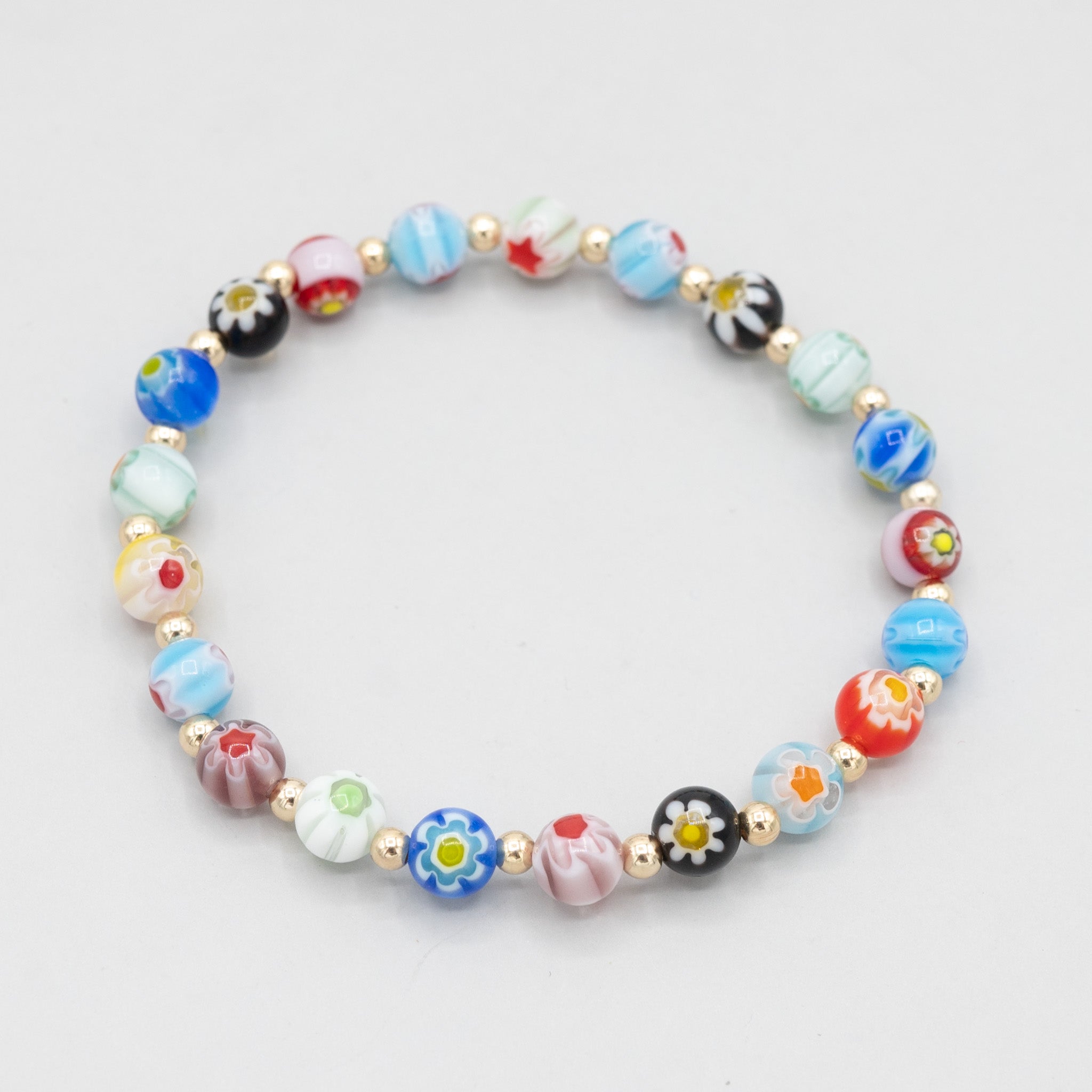 Medium Millefiori Beaded Lux Bracelet - Jewel Ya