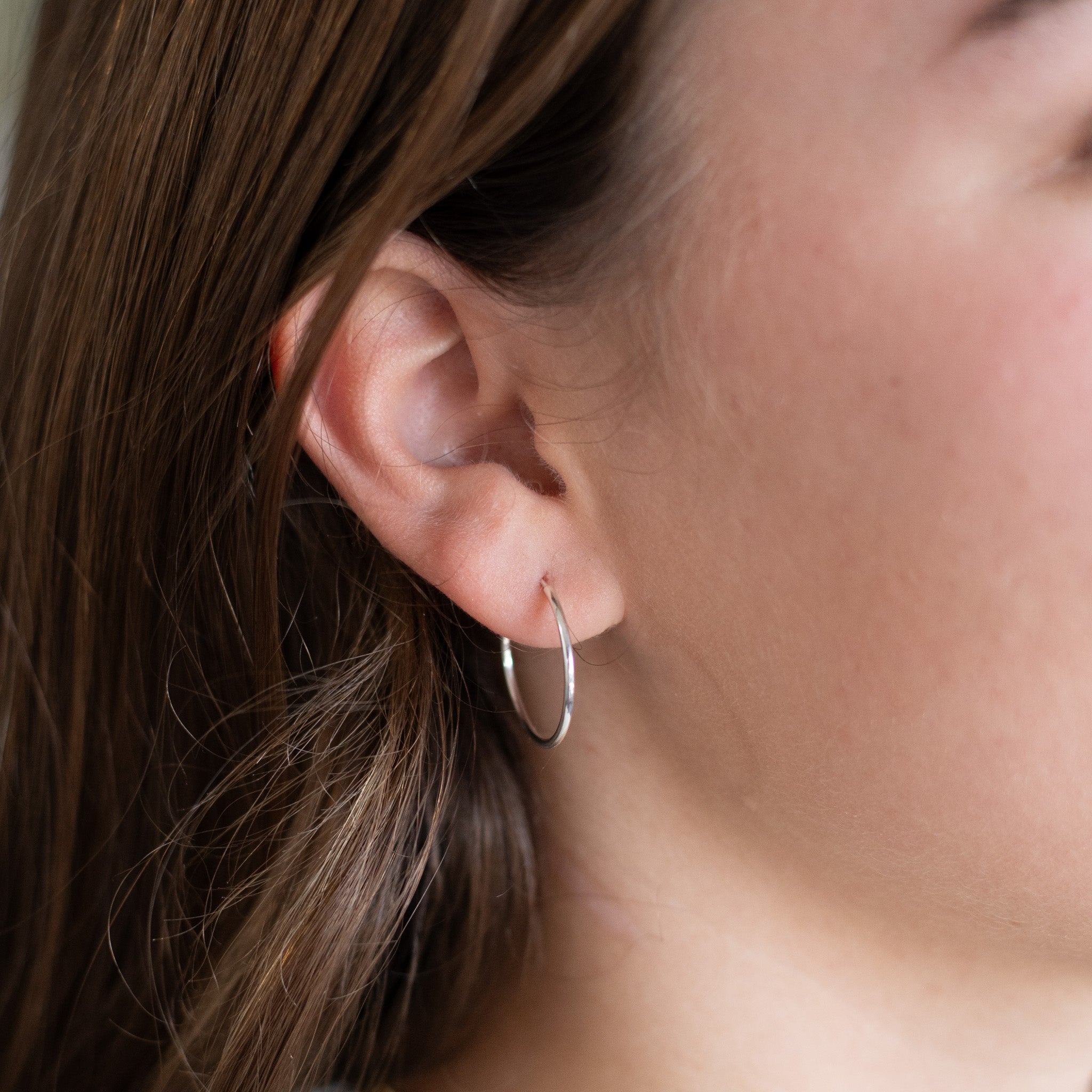 Medium Sterling Silver Endless Hoop Earrings - Jewel Ya