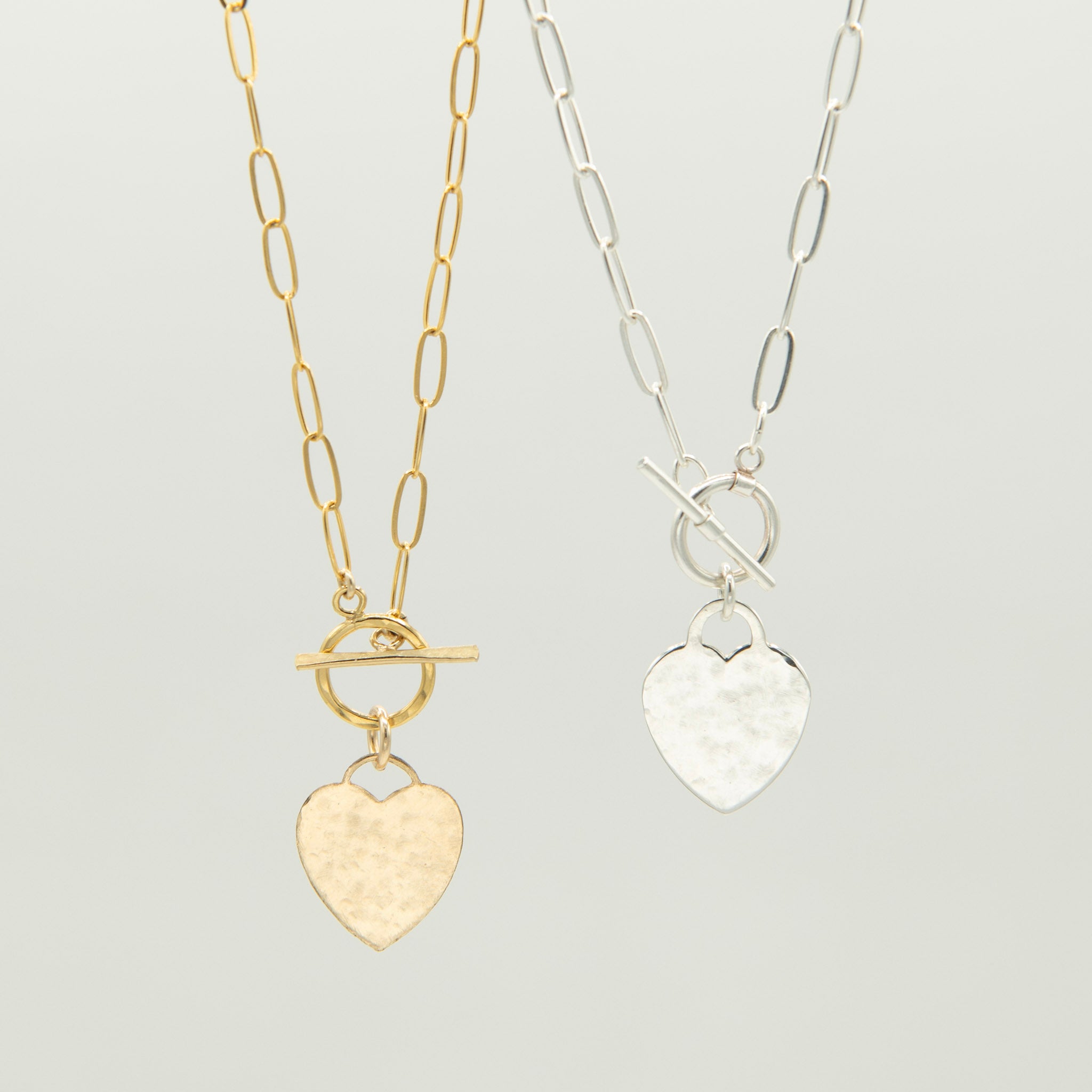 Medium 14k Gold Filled Heart Toggle Necklace - Jewel Ya