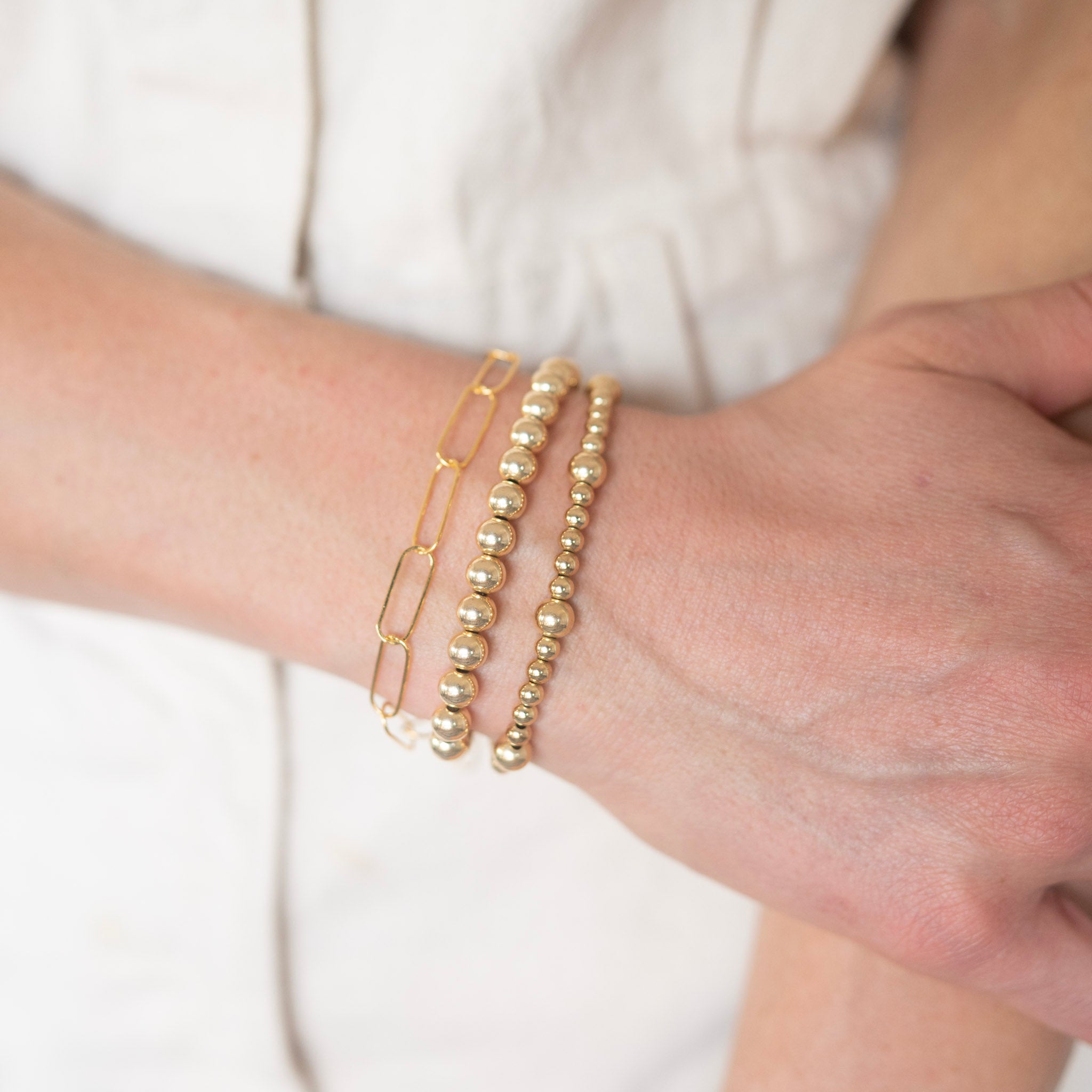 Midi 14k Gold Filled Paperclip Chain Bracelet