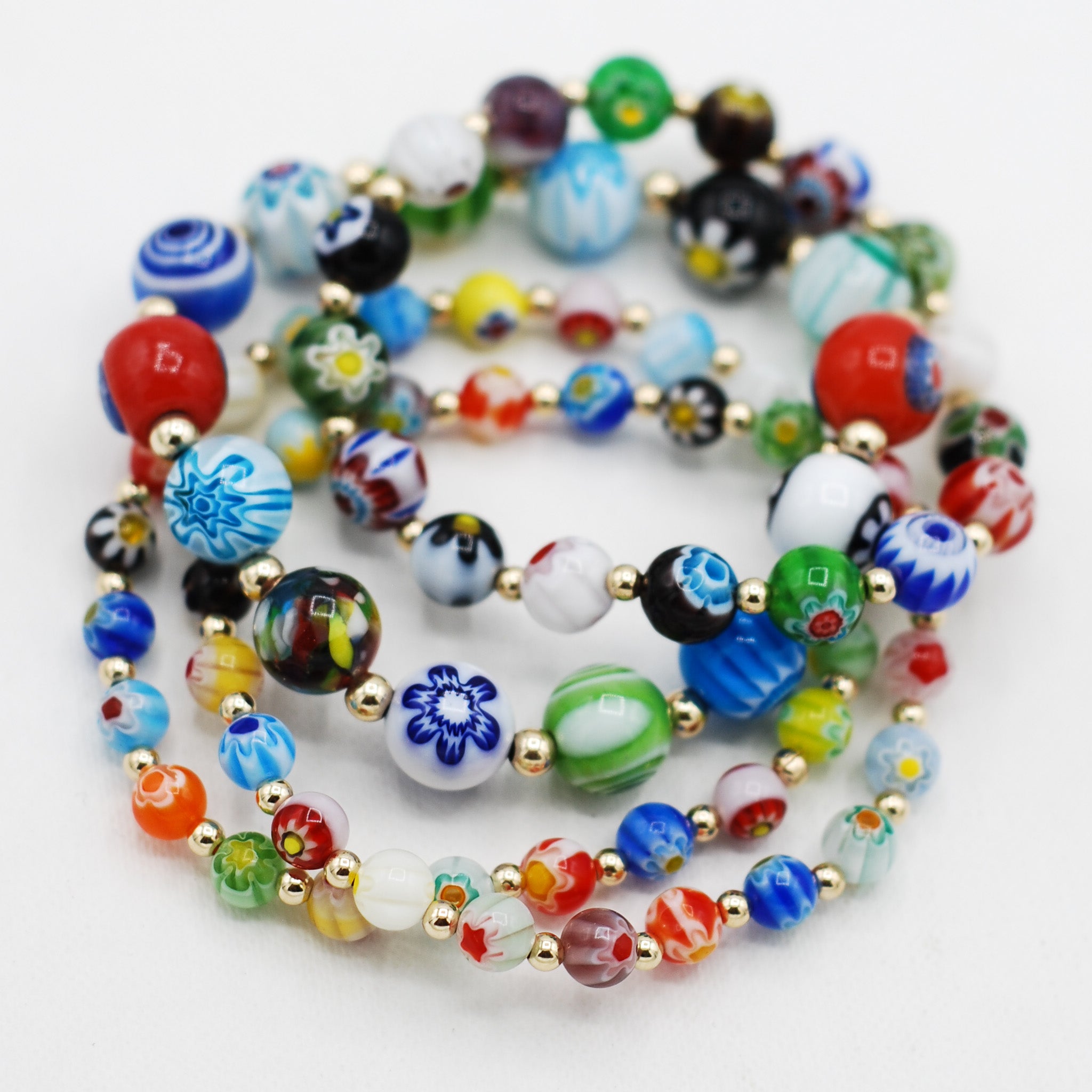 Large Millefiori & Beaded Lux Bracelet - Jewel Ya