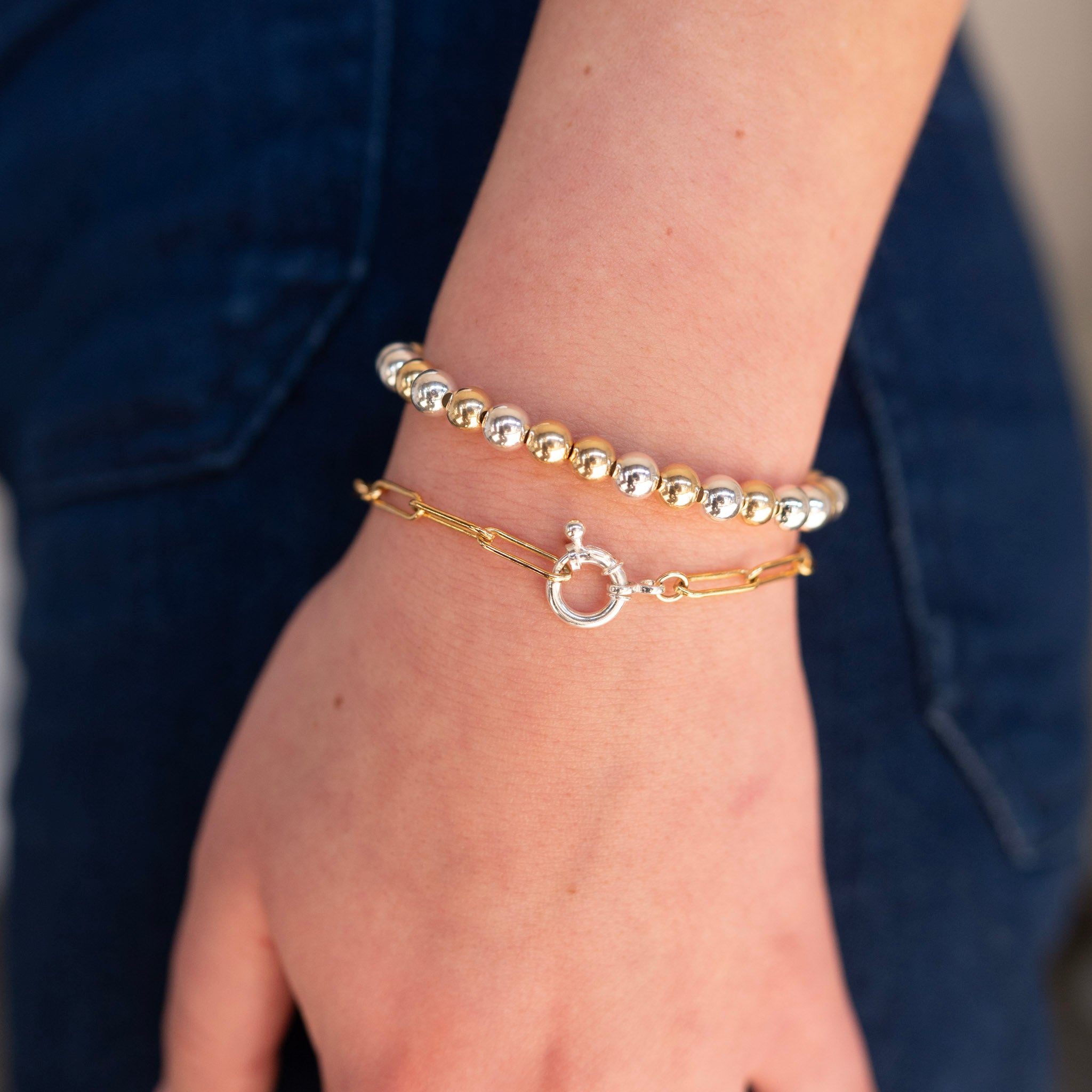 Large Paperclip Chain & Bolt Bracelet - Jewel Ya