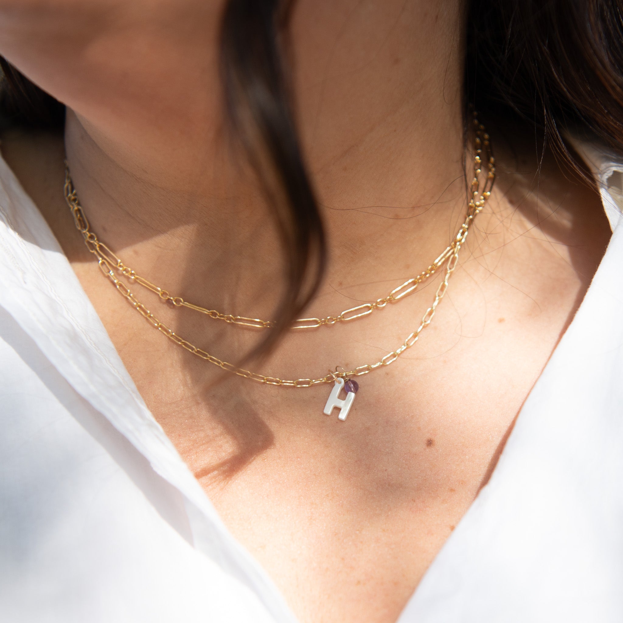Mommy & Me Custom Initial Birthstone Necklace - Jewel Ya