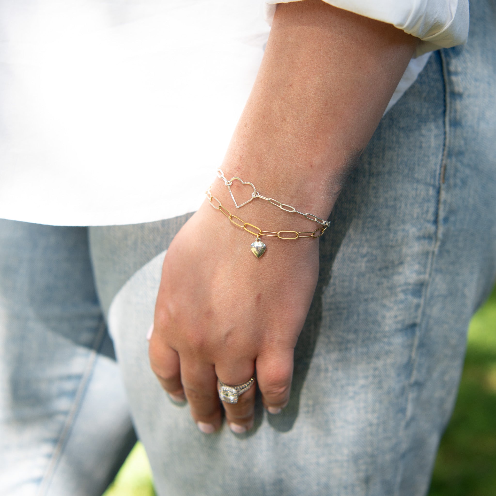 Mommy & Me Puffy Heart Chain Bracelet - Jewel Ya