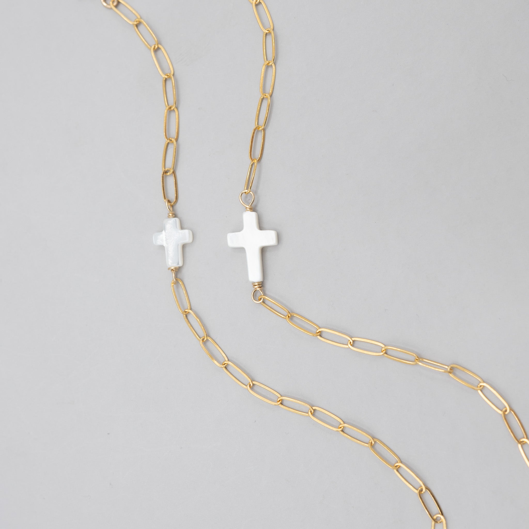 Mother of Pearl Cross Chain Bracelet - Jewel Ya